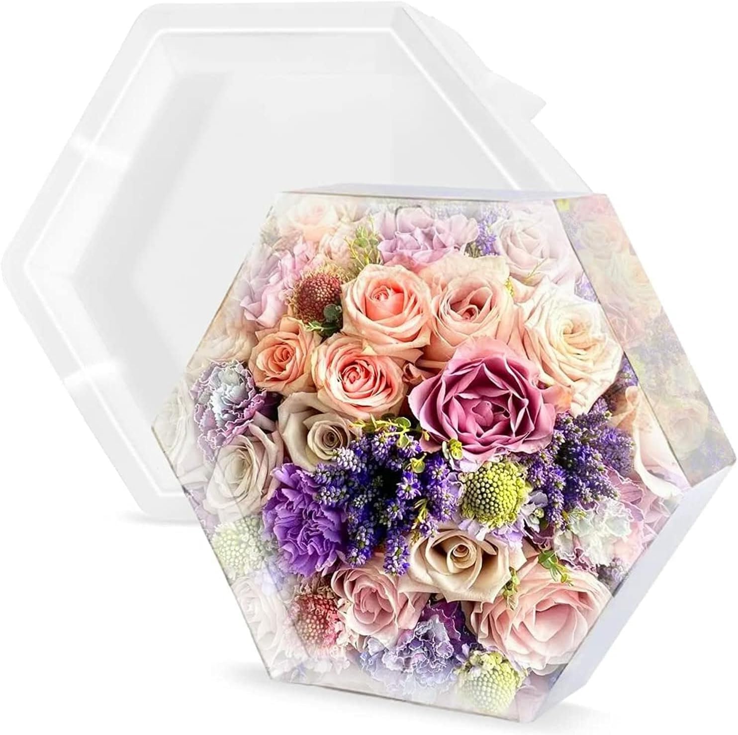 EnaMeena Large Silicone Molds for Resin,9 Inch Upgraded Large Resin Molds, Deep Epoxy Molds Hexagon for Flowers Preservation, Resin Art Casting, DIY Wedding, Valentine, Gift and Home Decors.-image-11