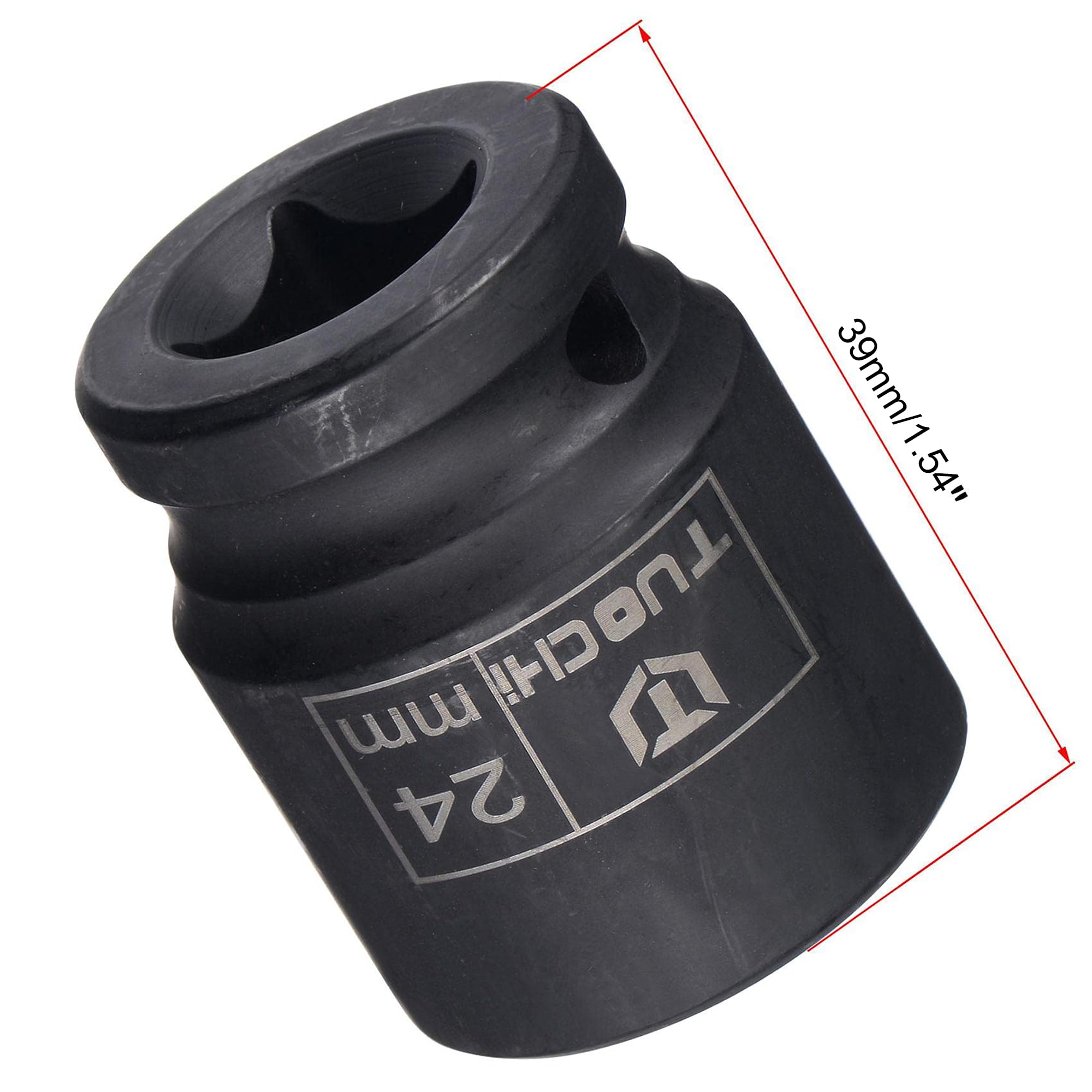 TA-VIGOR 6-Point Impact Socket, 1/2-Inch Drive 24mm Spindle Axle Nut Socket Driver - Image 2