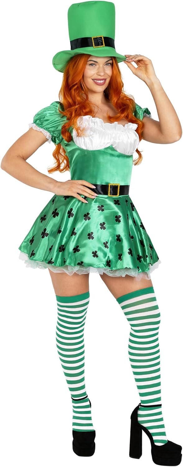 fun shack Adult Leprechaun Costume for Women, St Patricks Day Outfit, Irish Celebration Attire for Women - Image 3