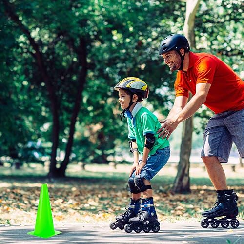 Miniatura 6 de Conos deportivos de entrenamiento de tráfico de 12 pulgadas, paquete de 10 conos de seguridad verdes, conos de baloncesto de fútbol para taladros,