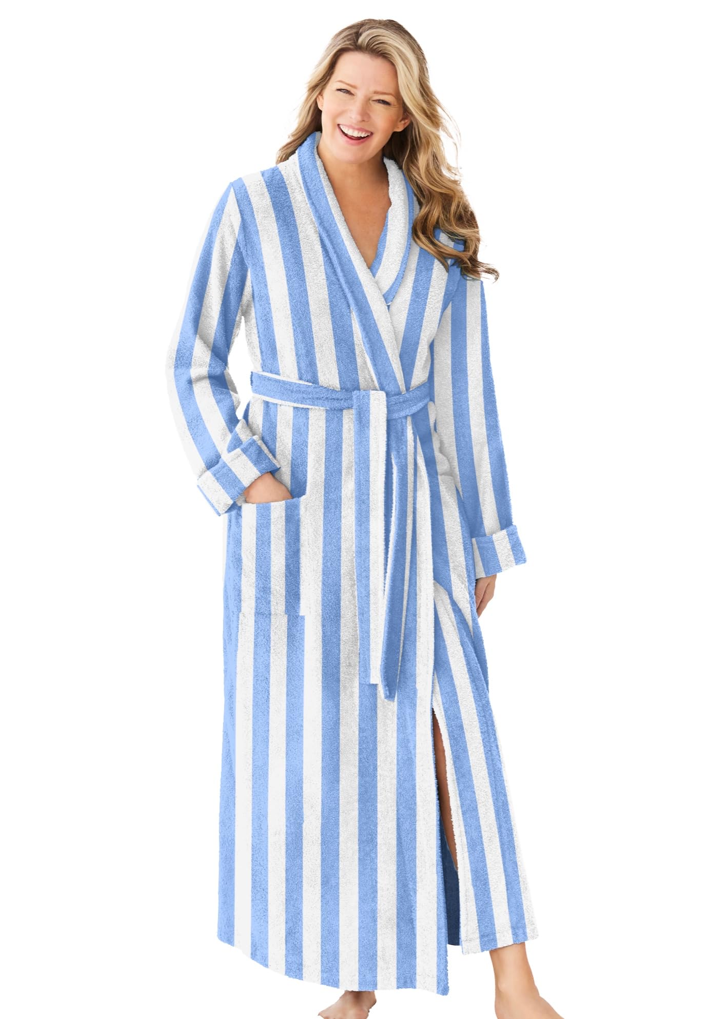 Dreams & Co. Plus Size Long Terry Robe