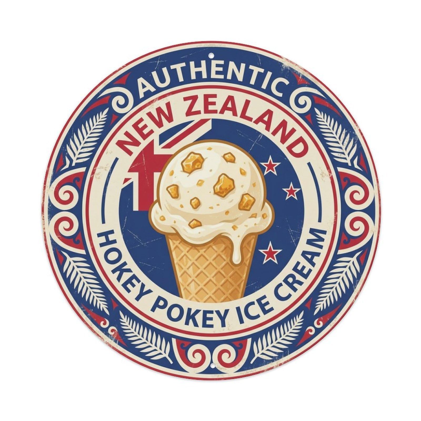 New Zealand Travel Hokey Pokey Ice Cream Cuisine Metal Tin Sign
