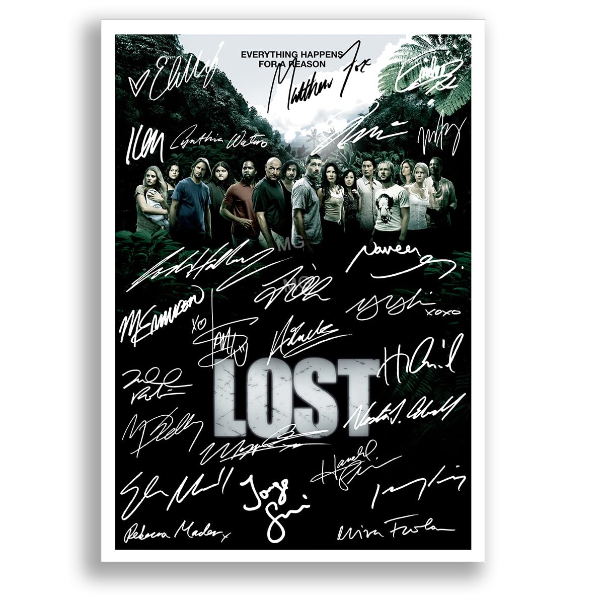 Mounted Gifts Trading A4 Poster Only Lost Cast Signed A4 Poster Photo Print Framed Autograph Gift Tv Show Matthew Fox Evangeline Lilly Josh Holloway (A4 Poster Only)