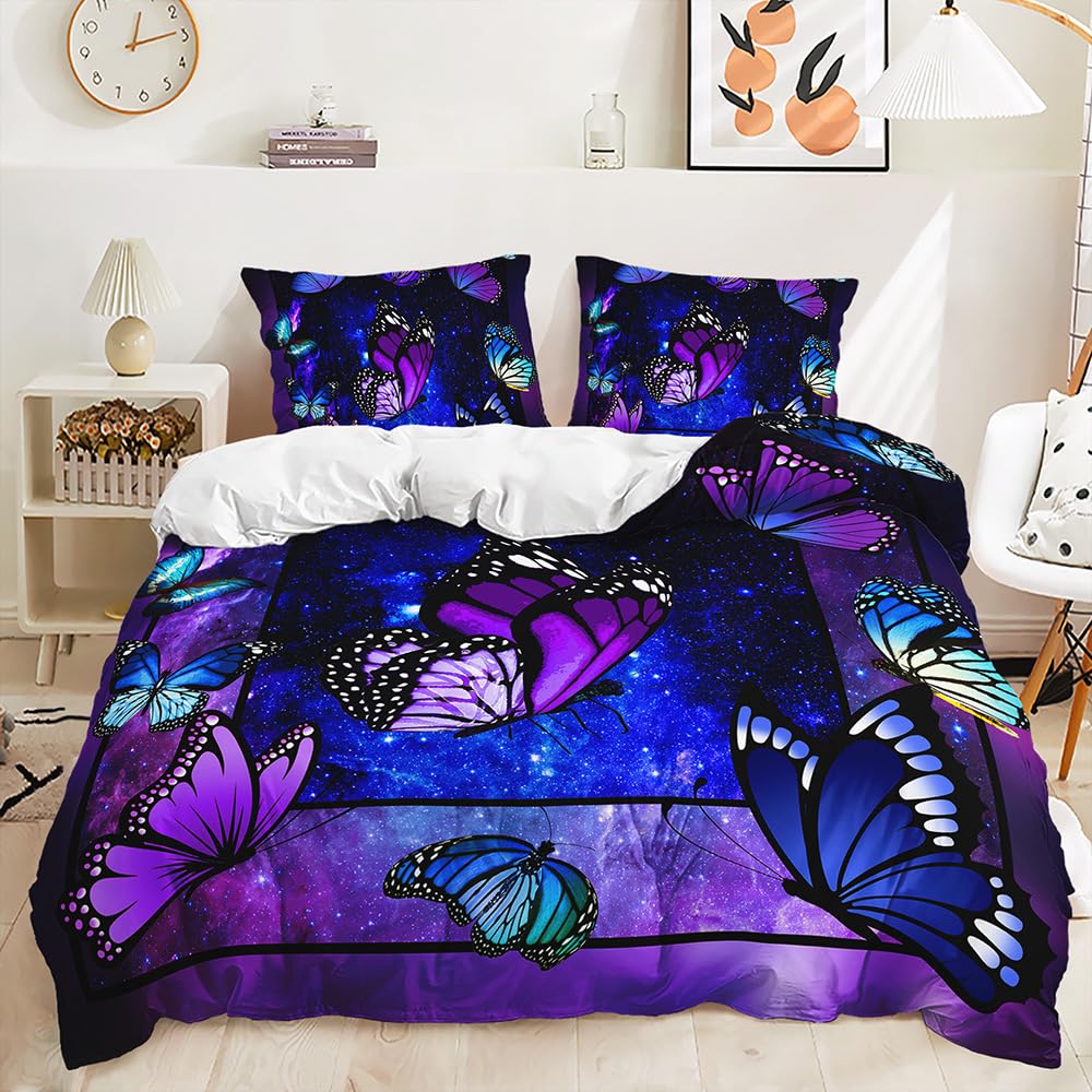 Parure de lit 3 pièces imprimée 3D réversible 210x210 cm avec 2 taies d'oreiller