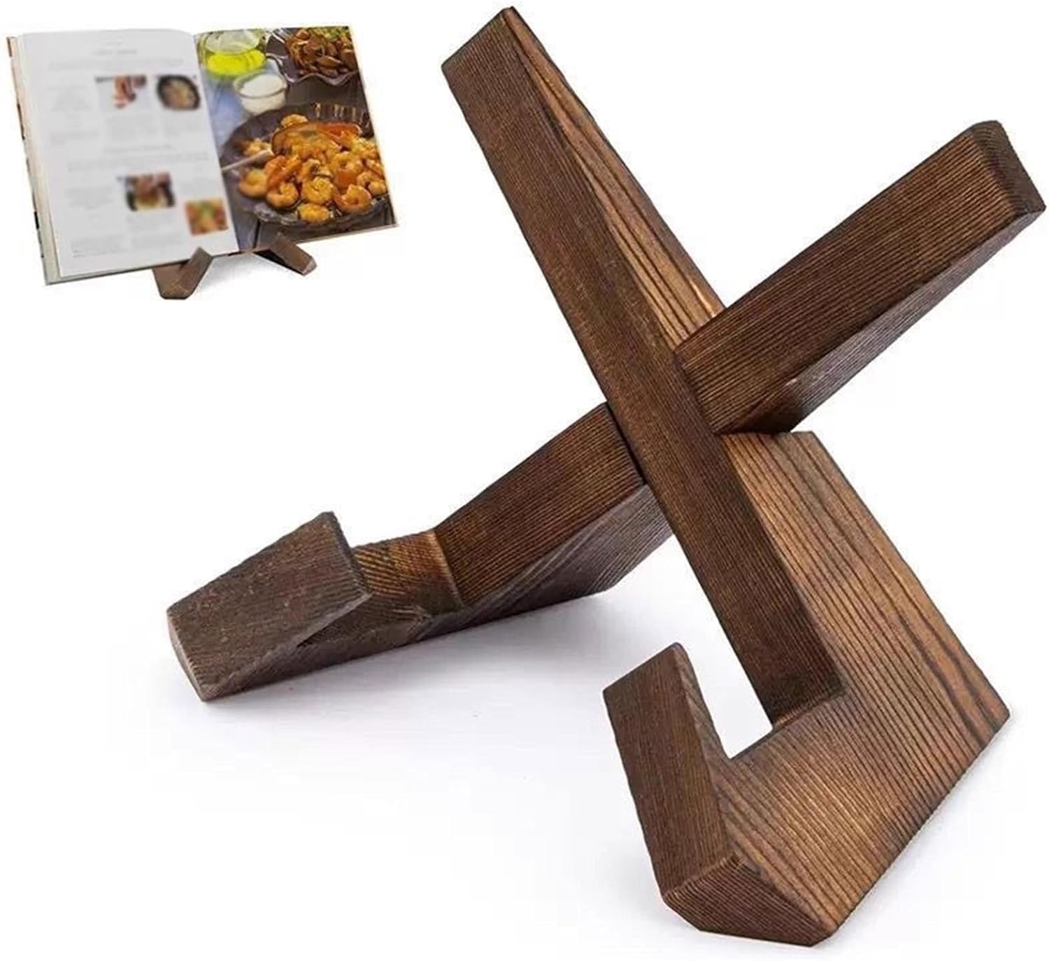 Record Holder Wooden Cross Minimalist Desktop Vinyl Record Display Rack for Home Office Lounges Record Display Rack