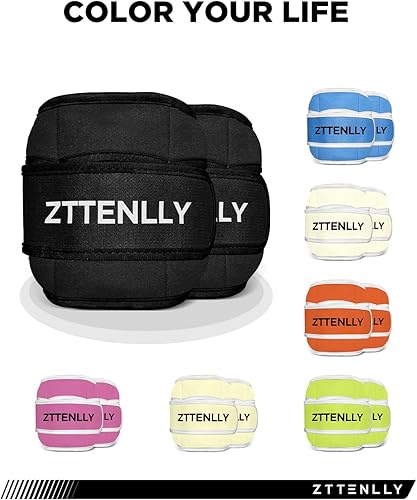 Miniatura 4 de ZTTENLLY Pesas de tobillo ajustables para mujeres, hombres y niños  1 par de 5, 10, 15, 18 y 20 libras, correas de peso para pierna, muñeca,