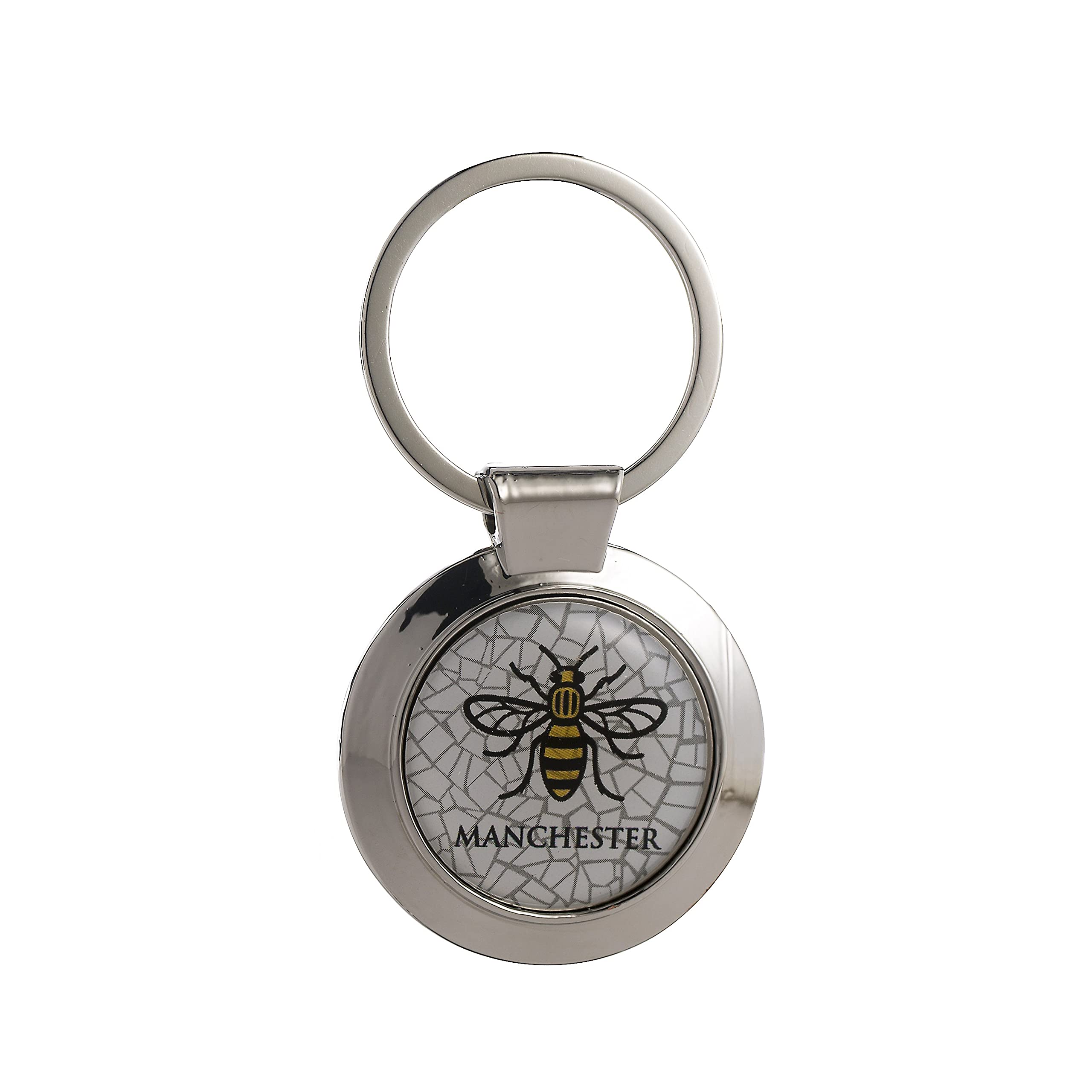 Eurostick Manchester Big City Bee Keyring Keychain Skyline Bagcharm (Manchester Bee Round Keyring)