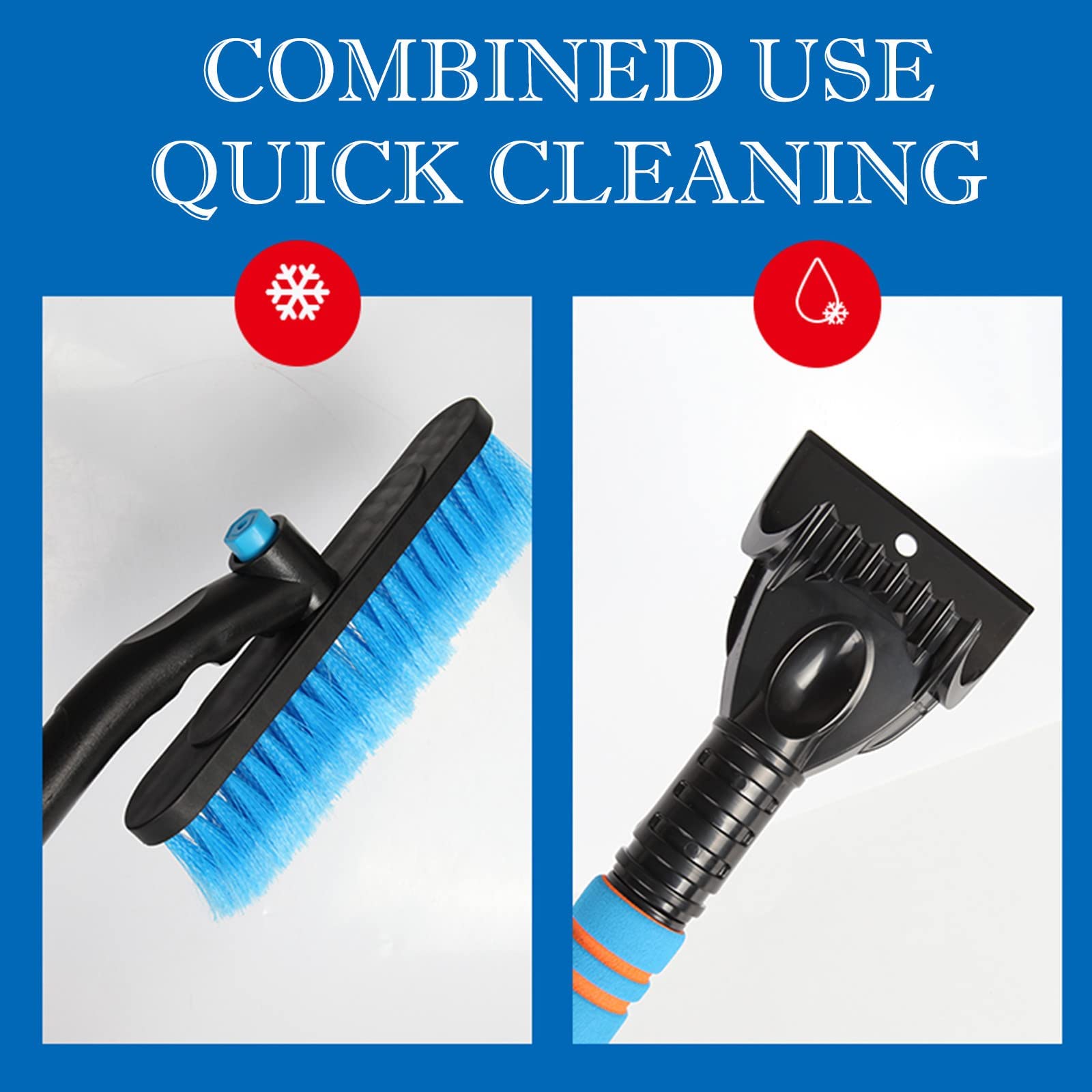 Aazon.co: UUACCAN Snow Brush, 27 Inch 2-in-1 Detachable Snow Brush