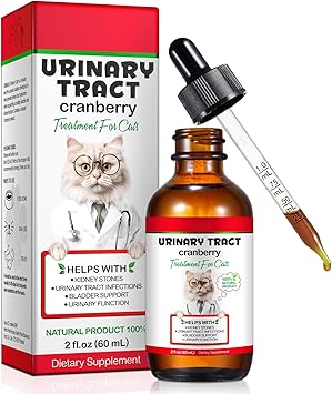 Cat UTI Treatment, Cat Urinary Tract Infection Treatment Supports Bladder, Kidney Stone, Cat UTI, Cranberry Kidney Bladder Support Supplement, Chicken Flavor - 60ml / 2.02oz