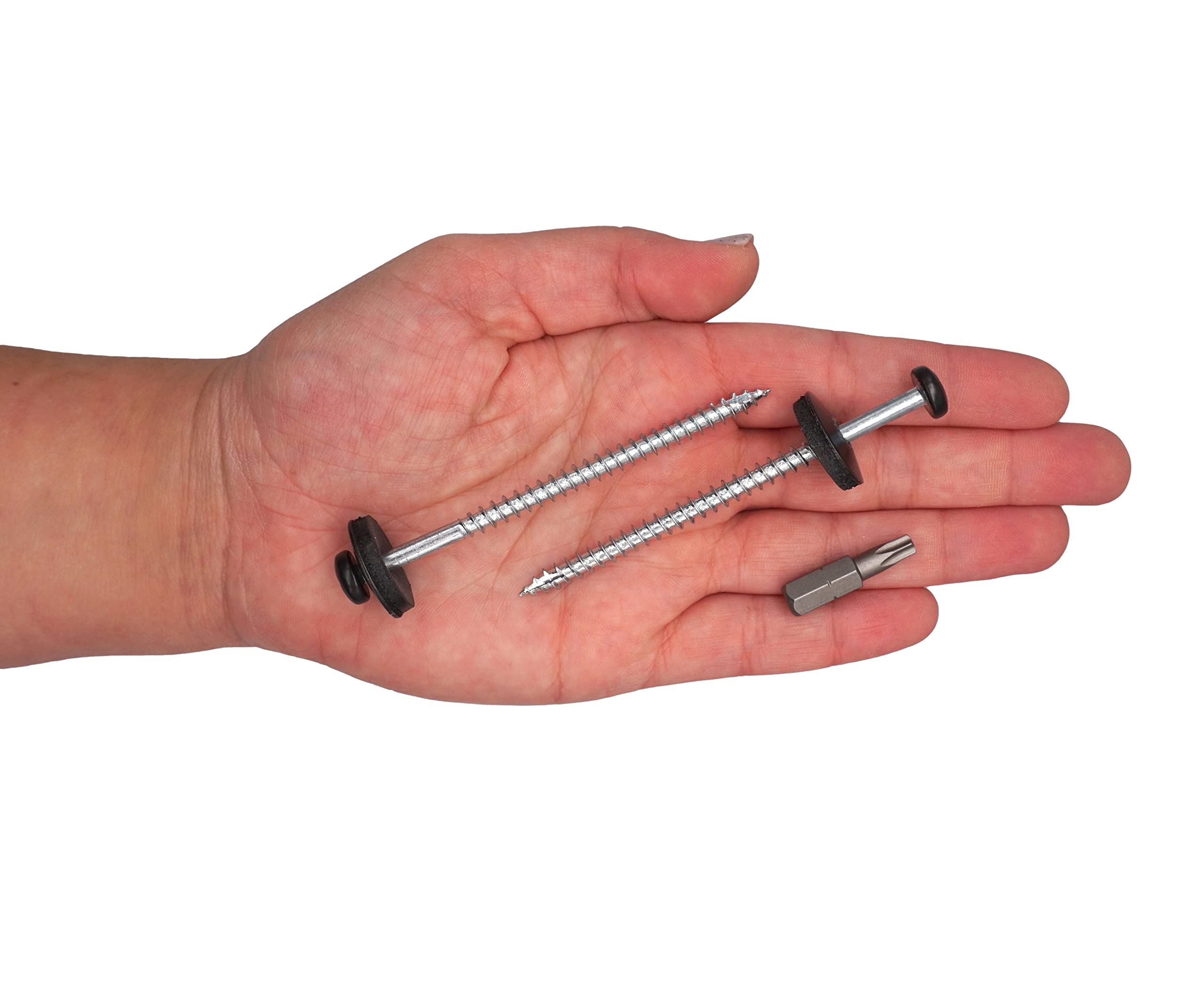 SKIR'CO (170 piezas) Tornillos de madera pintados de 5,0 x 80 mm con arandelas EPDM, tornillos para techos (negro azabache RAL 9005)