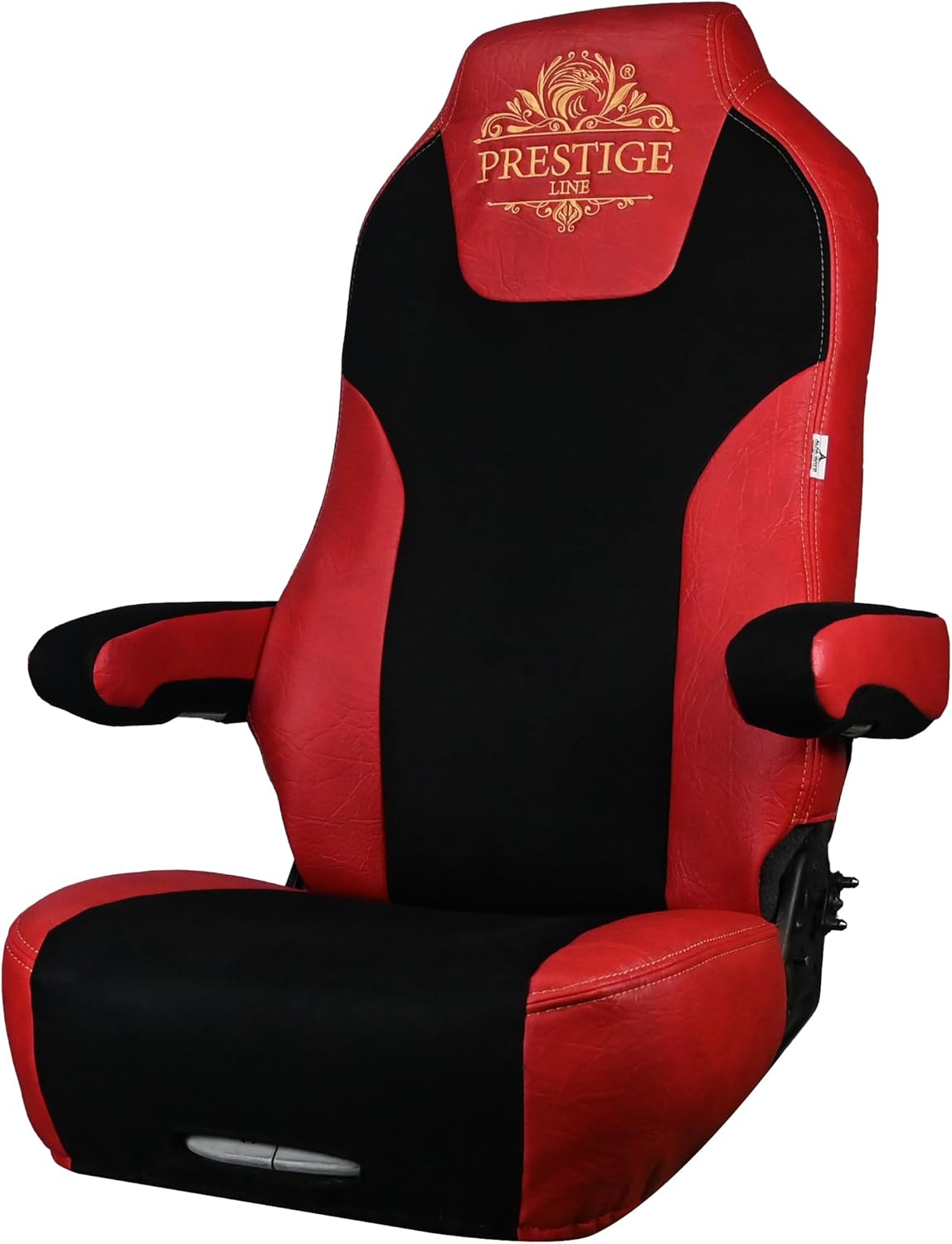 Seat Covers for Trucks fits Kenworth Model T680, T880, W990 Red Long Armrsts 17" - Truck Seat Covers Protection - Trucks Accessories Quilted Eco-Leather