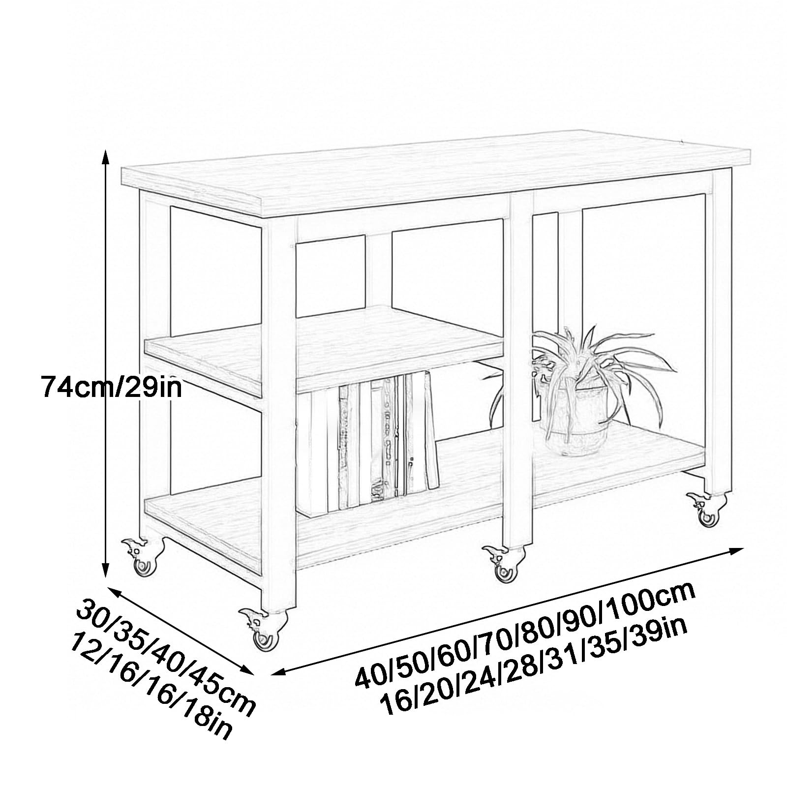 Wytrzymały stalowy stojak do akwarium z kółkami, mobilny zbiornik na ryby i zbiornik na gady, półka terrarium na zbiorniki 80 x 45 x 74 cm