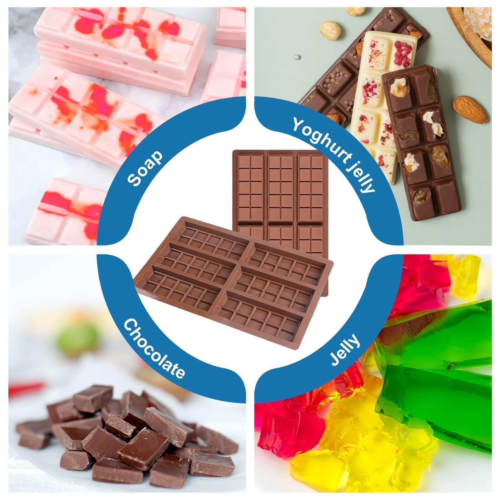 HomEdge Moule En Silicone Extra-large à 5 Sphères Semi-sphérique, 3