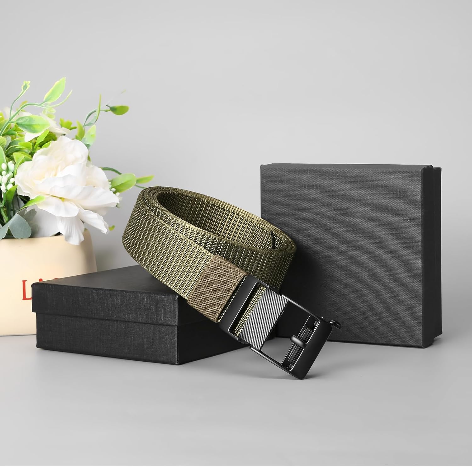 GOIACII Ratchet Tactical Gun Belt for Men Mens Golf Belt 1 3/8" Nylon Web Belt with Automatic Slide Buckle - Image 6