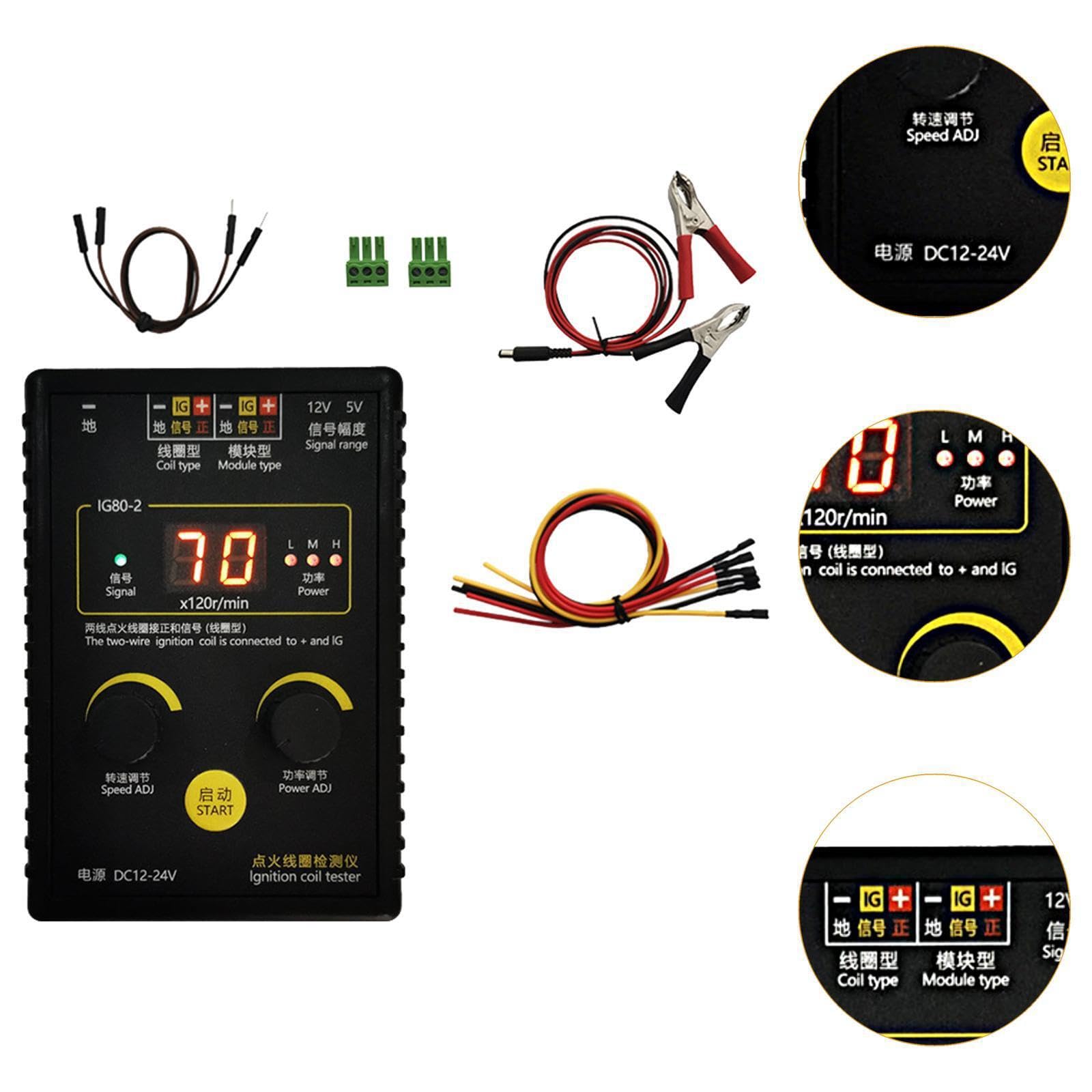 Kit compatto per il rilevamento della bobina di accensione, tester di accensione per auto, strumento pratico e facile per una diagnosi accurata, strumento riparazione diagnostica della bobina,