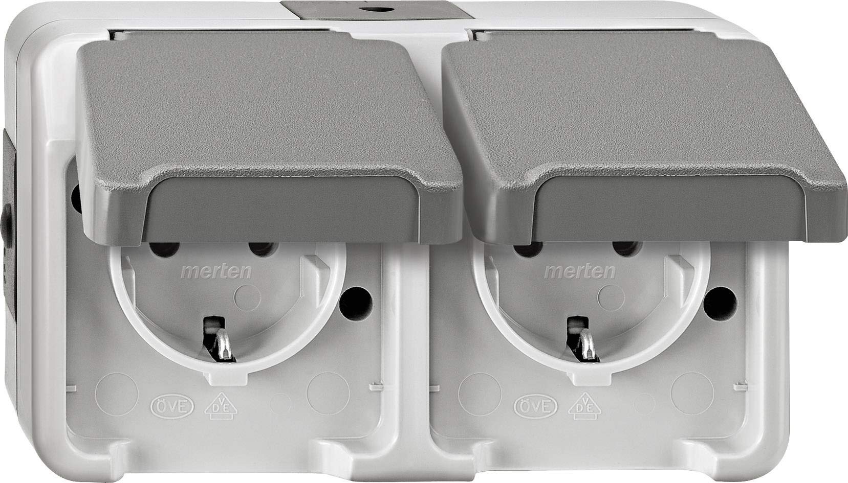 Merten Aquastar SCHUKO Presa con Protezione Bambini, Grigio Chiaro, MEG2300 8029