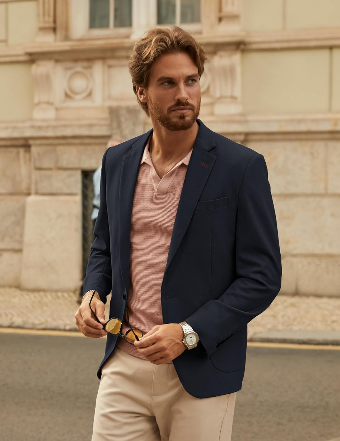 PJ PAUL JONES Mens Blazer Casual Sport Coats Lightweight One Button Suit Jacket for Summer - Image 5