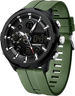 findtime Digitale Analoge Armbanduhr Herren Groß Zifferblat Sportlich Militär Herrenuhr Wasserdicht Led Beleuchtung Chronograph Stoppuhr Wecker Kalender Multifunktionale Uhren Robust Schwarz Gold