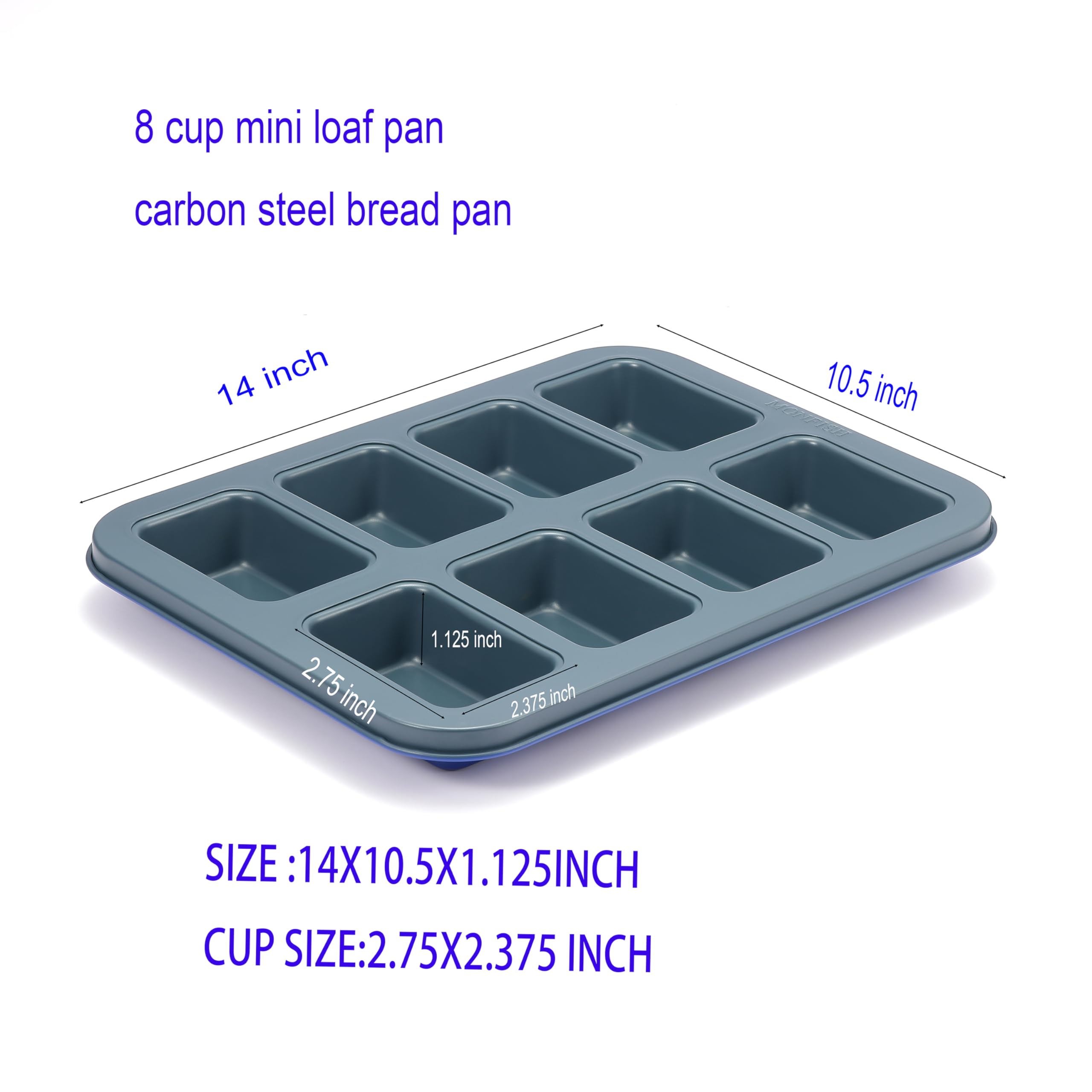 Teglia Mini Pagnotte 8 Cavit&agrave; - Antiaderente Acciaio Carbonio Dorato