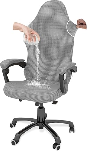 Miniatura 10 de Funda para silla de juegos, impermeable, a prueba de arañazos, elástica, con reposabrazos, transpirable, cómoda, antiarañazos, para silla giratoria