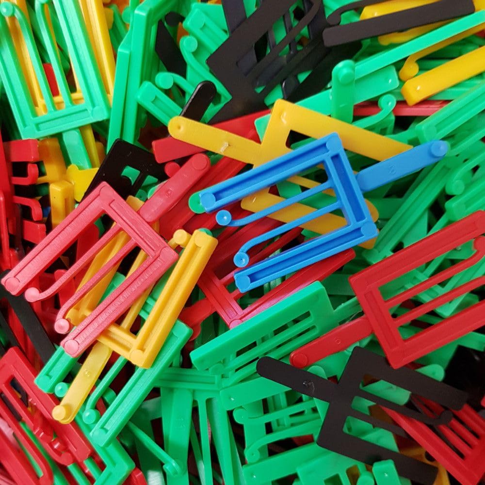 Assortiment de 1000 cales fourchettes synthétiques 1,2,3,4,5 mm - 30x40 mm - Plastique - Multicolore