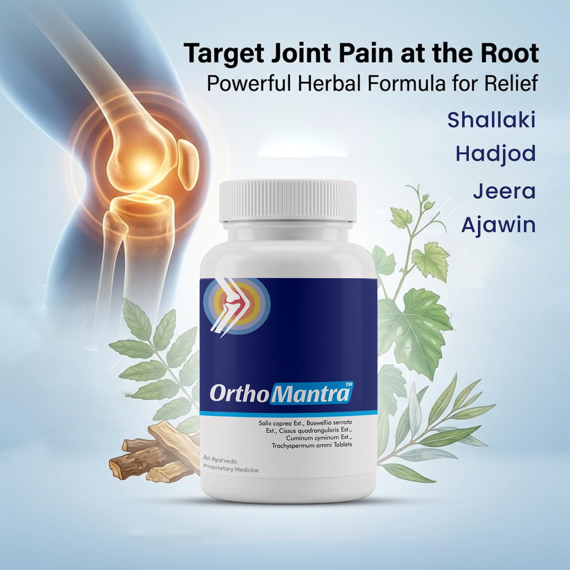 Ortho Mantra Pain Relief 10 Tablets | Helps in control Joint, Bone, Muscle, Arthritis, Back, Knee Pain | Ayurvedic supplement with Shallaki Ext., Hadjod Ext, Jeera Ext. and Ajwain Ext. | Men and Women — Amazon image 5