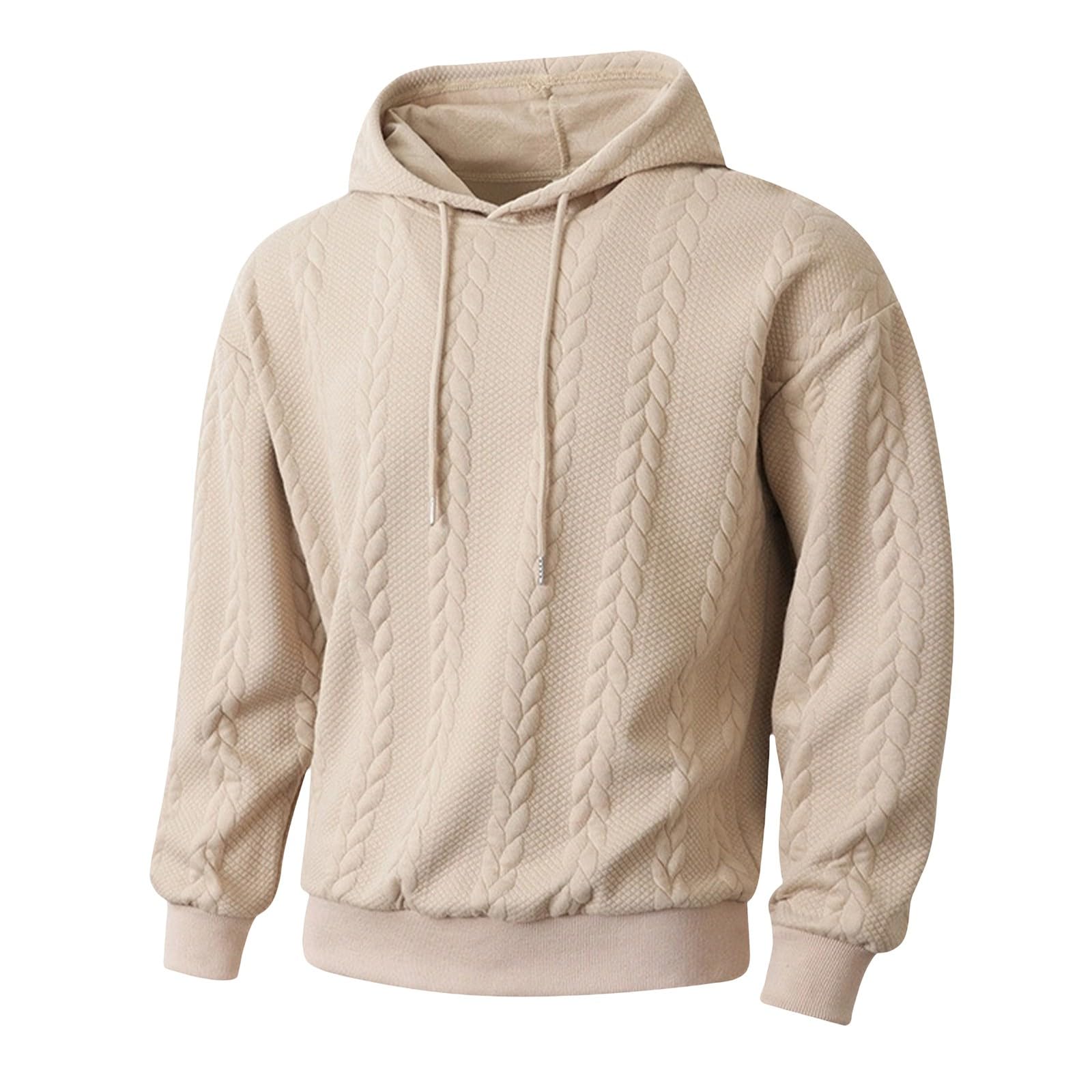 Sudaderas con Capucha Corta Sudadera para Hombre, De Color Liso, Informal Y Moderna, Manga Larga Multicolor Versátil. Camisetas (Beige, XS) Camisa Jersey Hombre Chaquetas Chaqueta