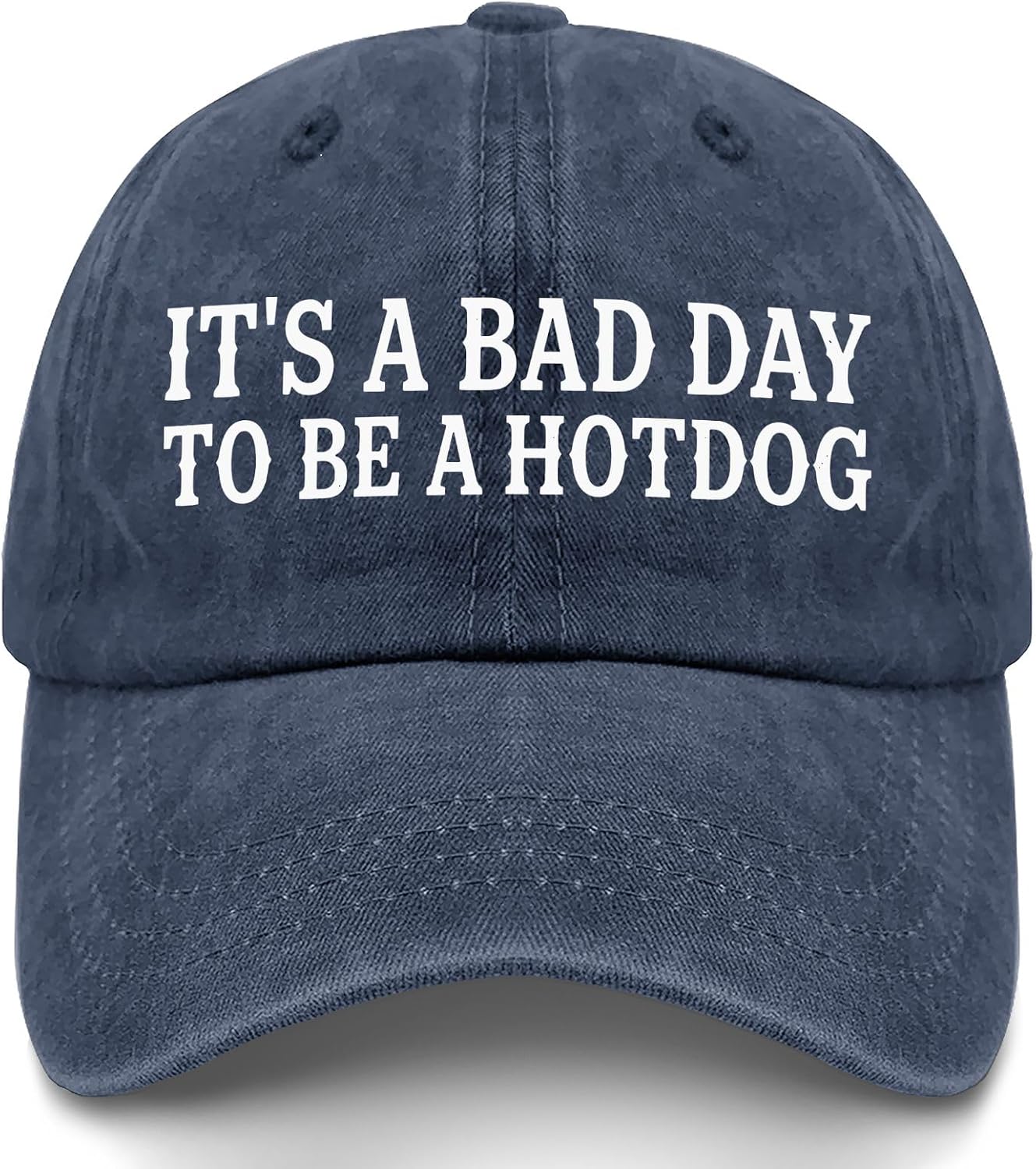 It's A Bad Day to Be A Hotdog Hat for Womens Funny Washed Distressed Baseball Cap