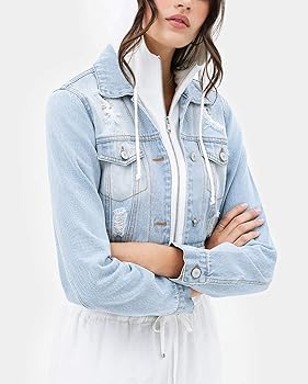 ミストレアス　Deformation Cropped Denim Jacket CroppedDistressedDenimJacket-