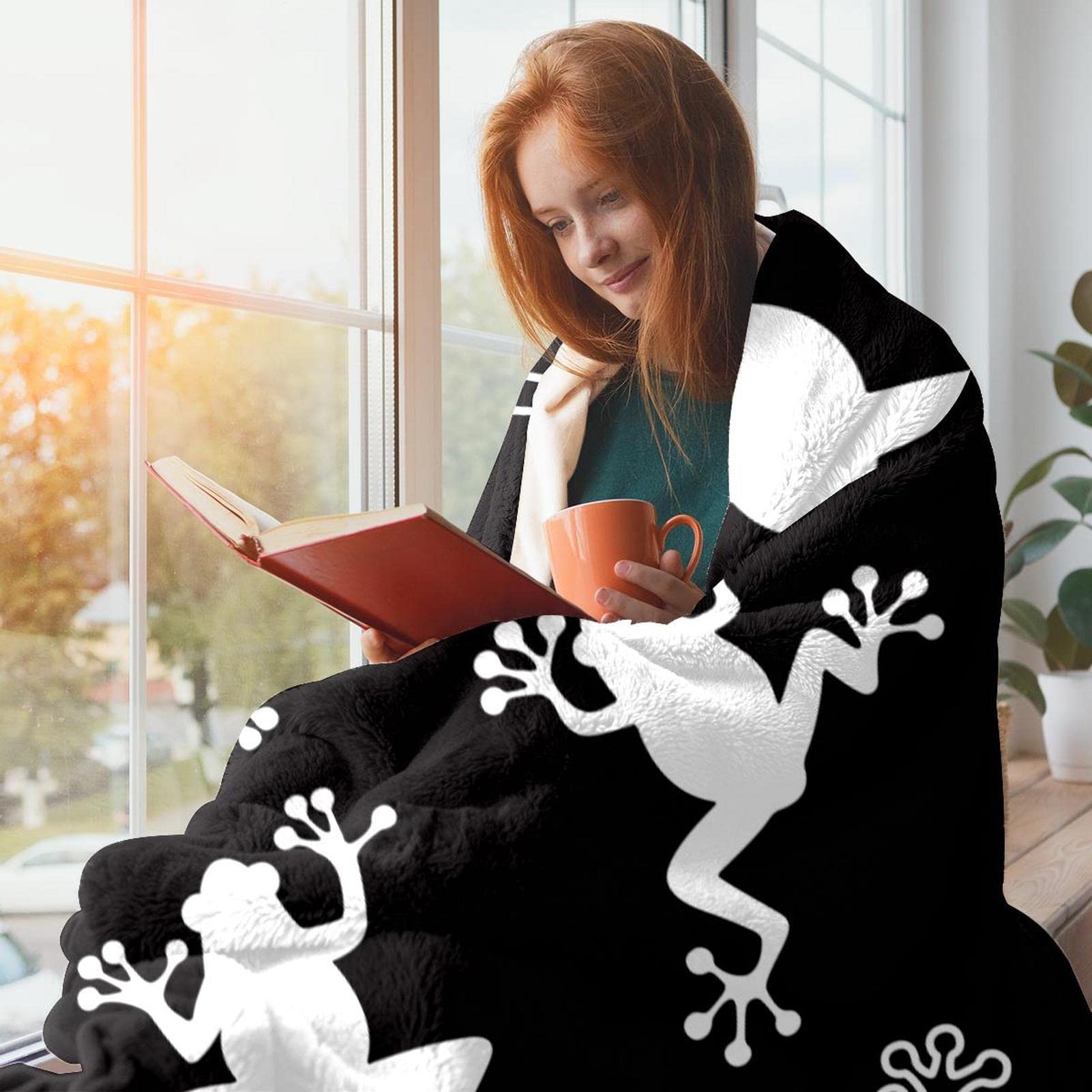 Coperta a rana, regalo per gli amanti della rana, coperta in pile