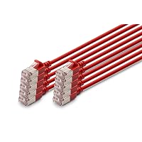 Digitus Cavo LAN Cat 6A – 0,3 m – 10 pezzi – Slim – F/FTP – Rosso