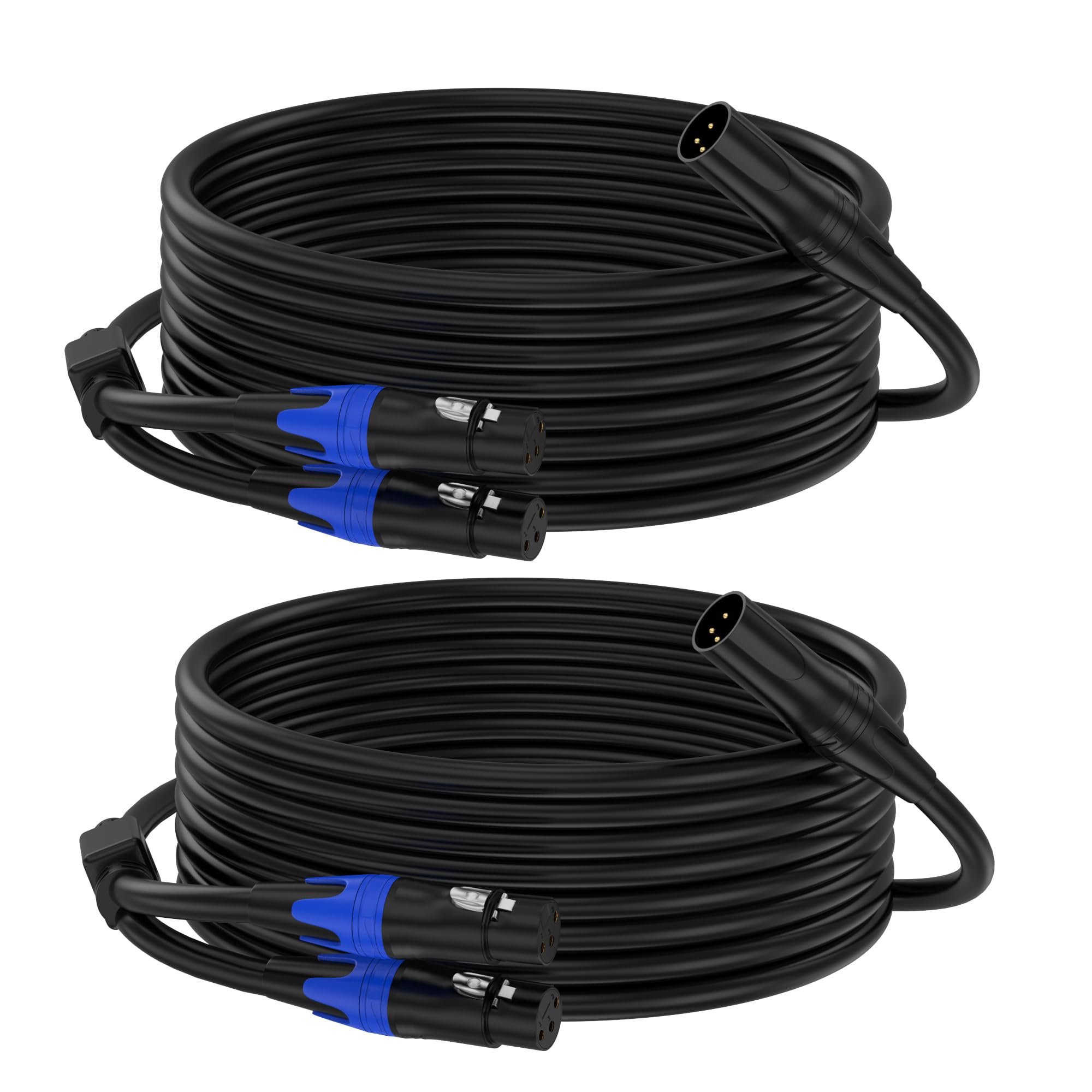 XLR-Splitter-Y-Kabel, 2 Buchse auf 1 Stecker, Mikrofon, XLR-Breakout-Kabel, symmetrisch, links und rechts, Doppel-Buchse auf Einzelstecker, für Mischpult/Lautsprecher/Mikrofon, 90 cm, 2 Stück