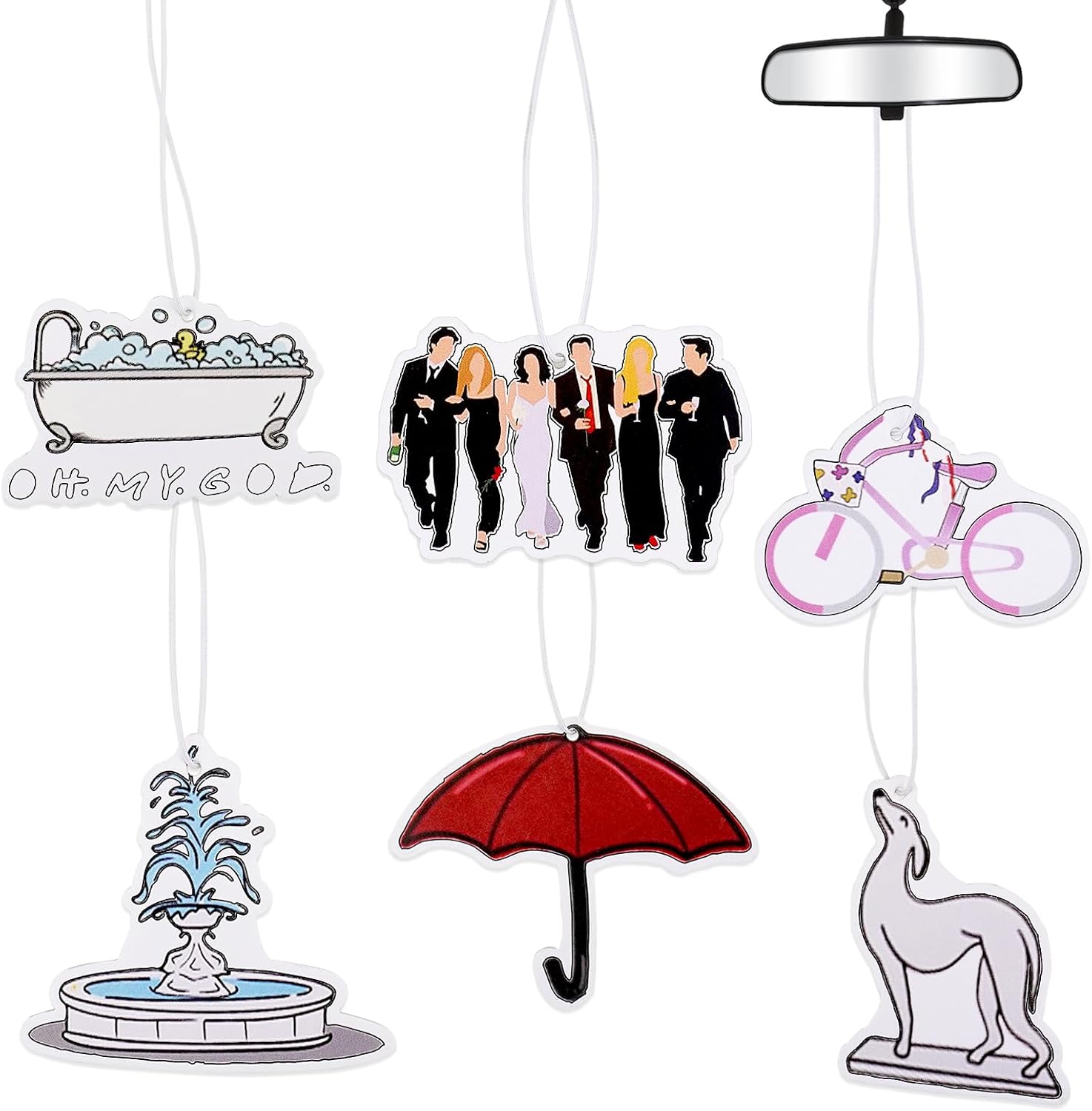 6PCS Funny Car Air Fresheners Hanging,Funny Fans Lovers