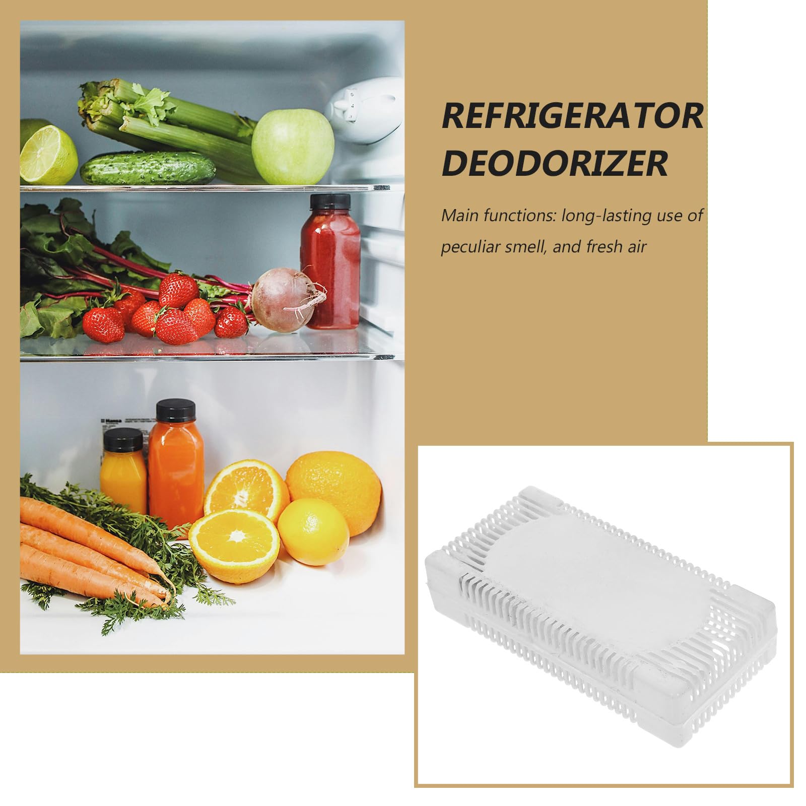 Alipis Deodorante per Frigorifero 4 Pezzi Carbone Attivo Bianco, Leggero e Facile da Trasportare, Eliminatore di Cattivi Odori per Casa e Congelatore