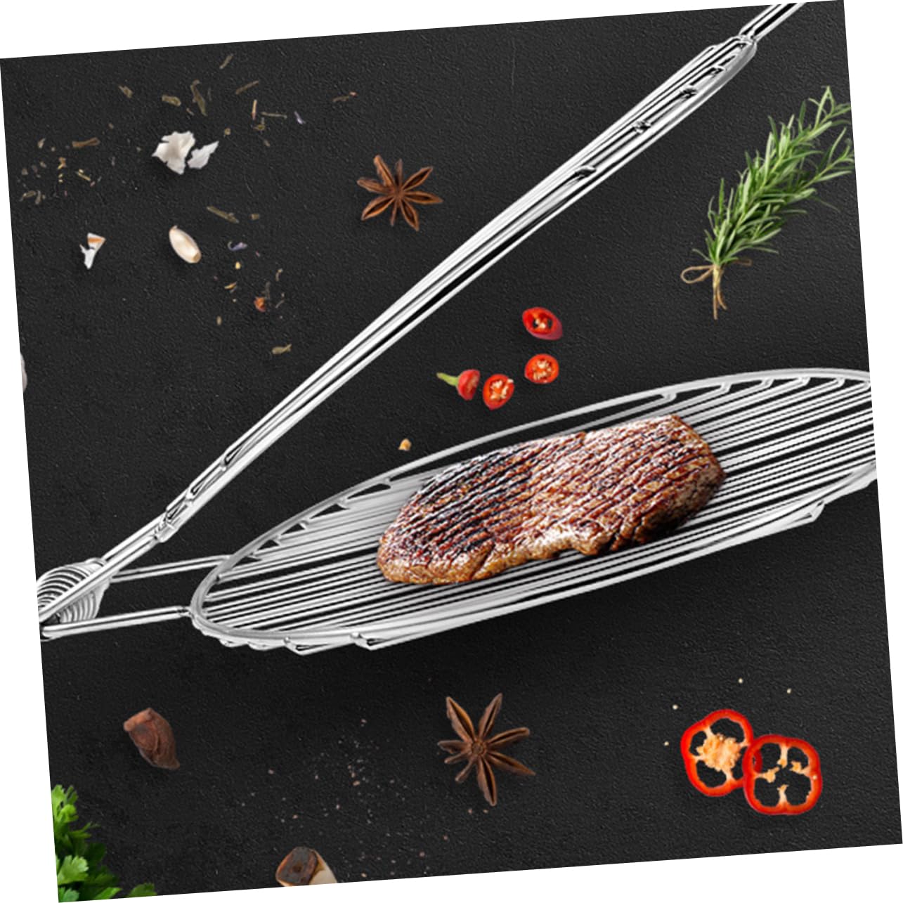 CIYODO Outdoor Cooking Essential Stainless Steel Bbq Fish Grill Basket Large Grilling Surface Locking Feature Heat-proof Handle Easy to Store s