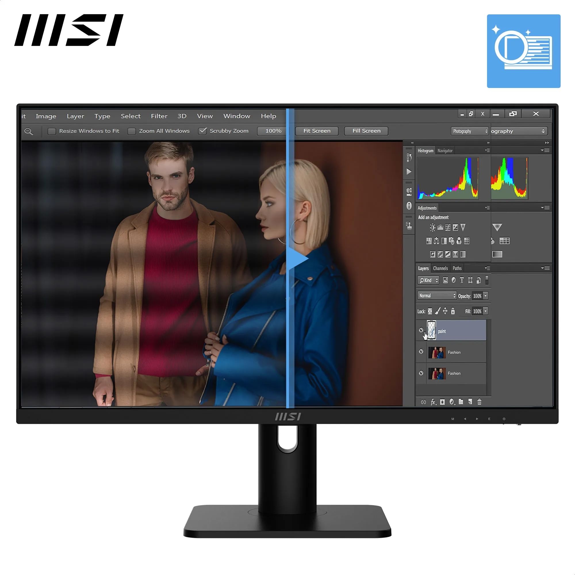 MSI PRO MP273UP E6 27-Inch 4K UHD Computer Monitor, 3840 x 2160
