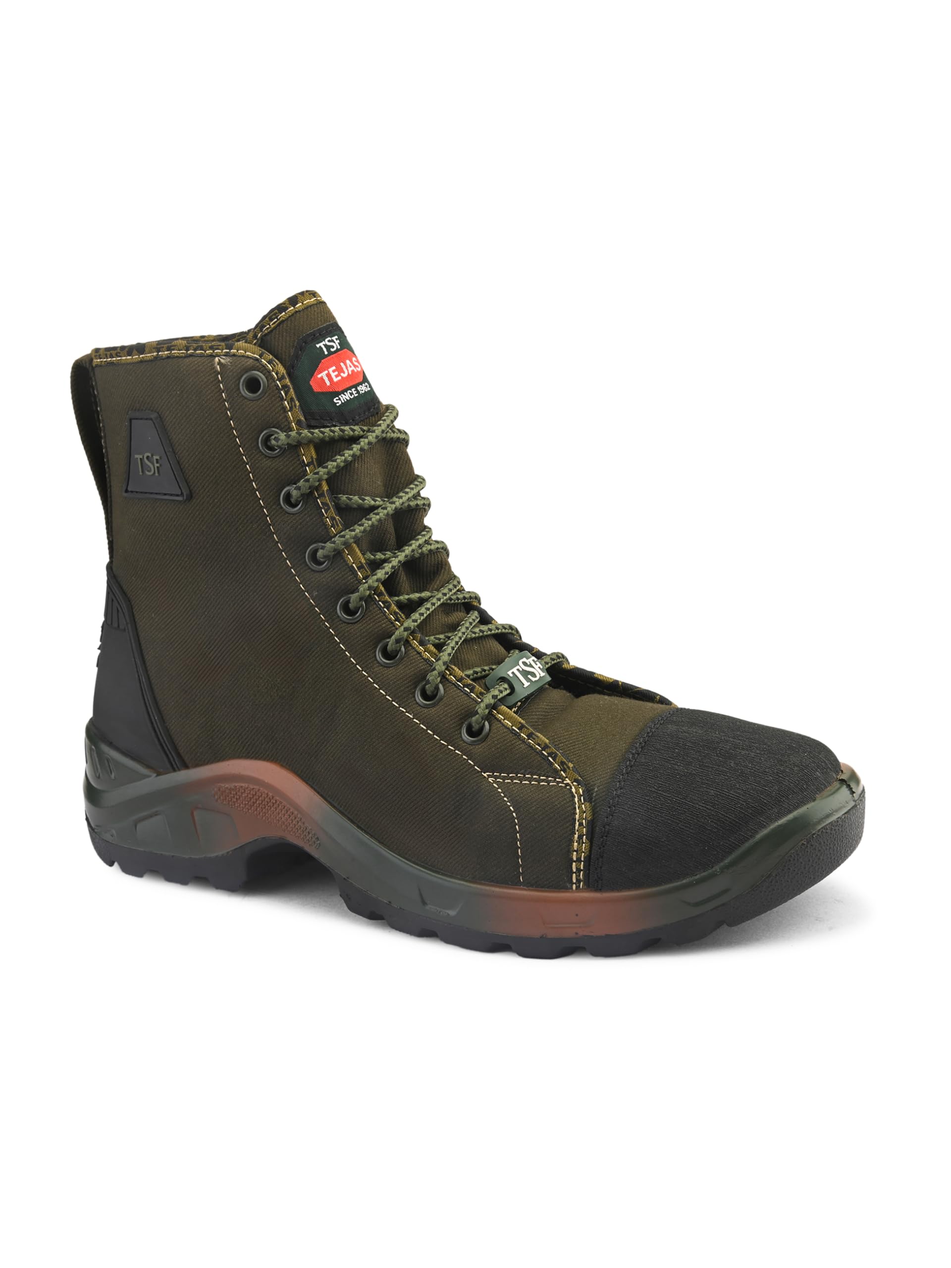 OLIVE GREEN ARMY ZIP BOOT FOR MEN's(TEJAS)-image-0