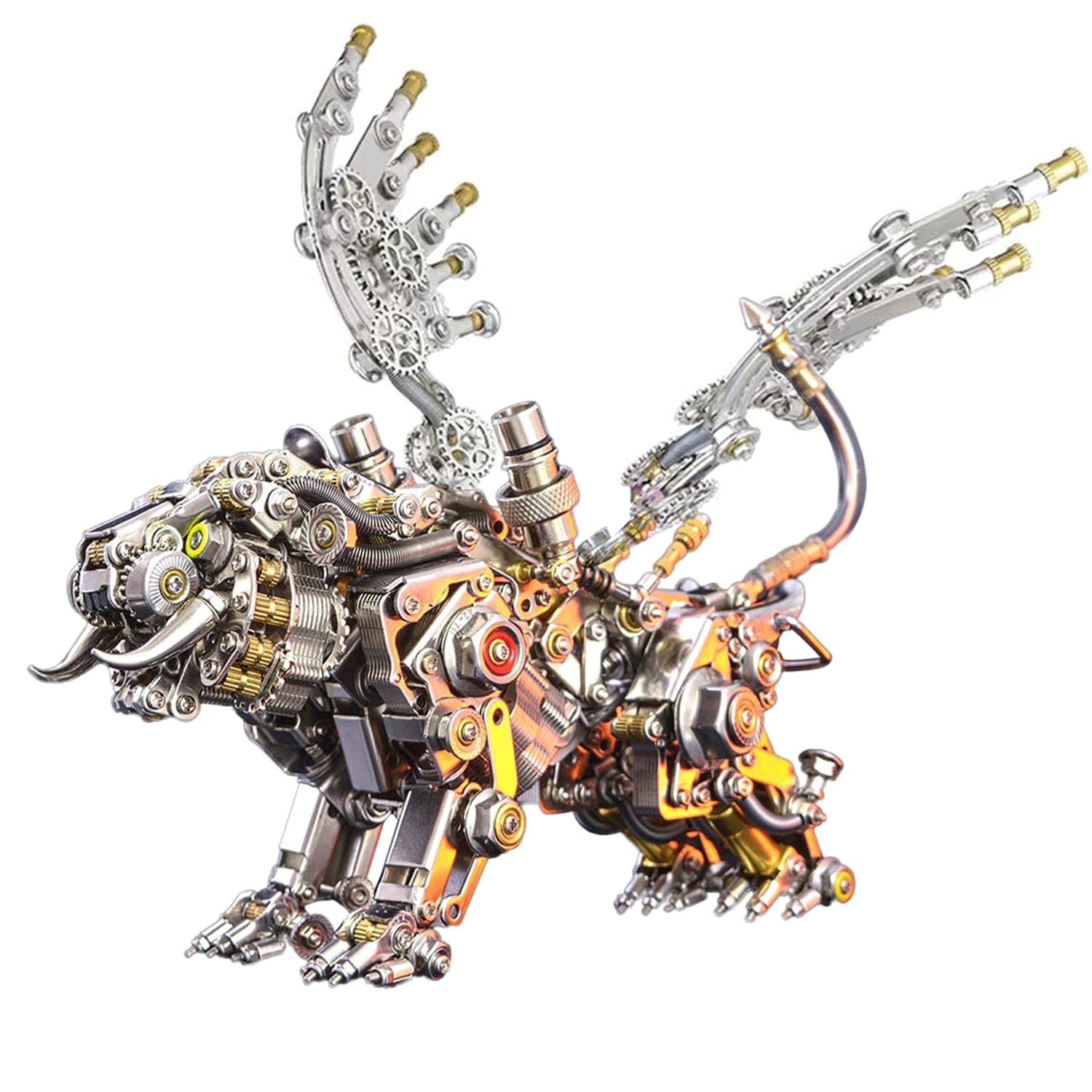 NULA 3D Metal Puzzles for Adults, 700 Pieces Bengal Tiger Steampunk Mechanical Building Model DIY Assembly Jigsaw Craft Model Kits Christmas Halloween Home Decorations Gifts