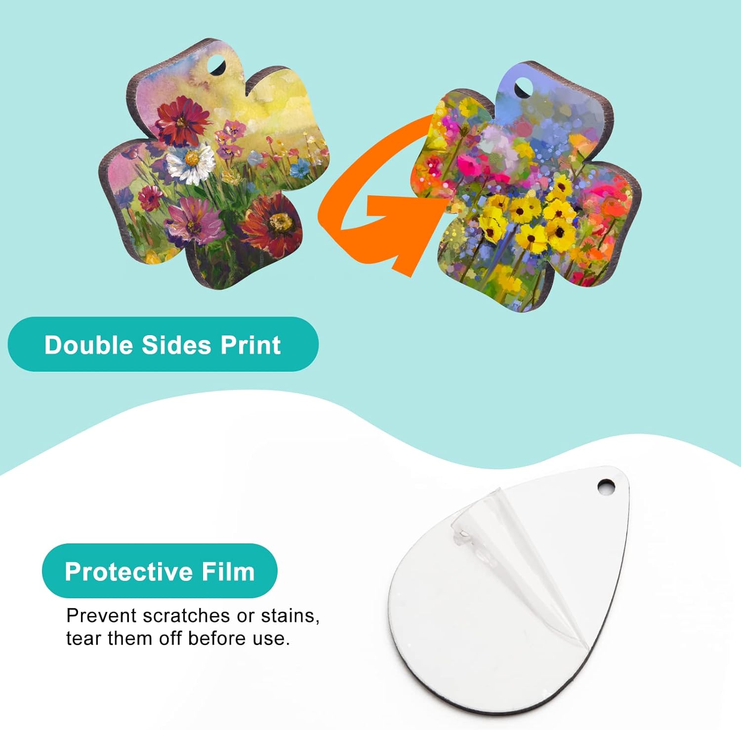 Pletpet 32Pcs Sublimation Earring Blanks, 12 Styles Double Sided Heat Transfer Sublimation Printing Earrings Unfinished with 32Pcs Hooks for DIY Crafts - Image 4