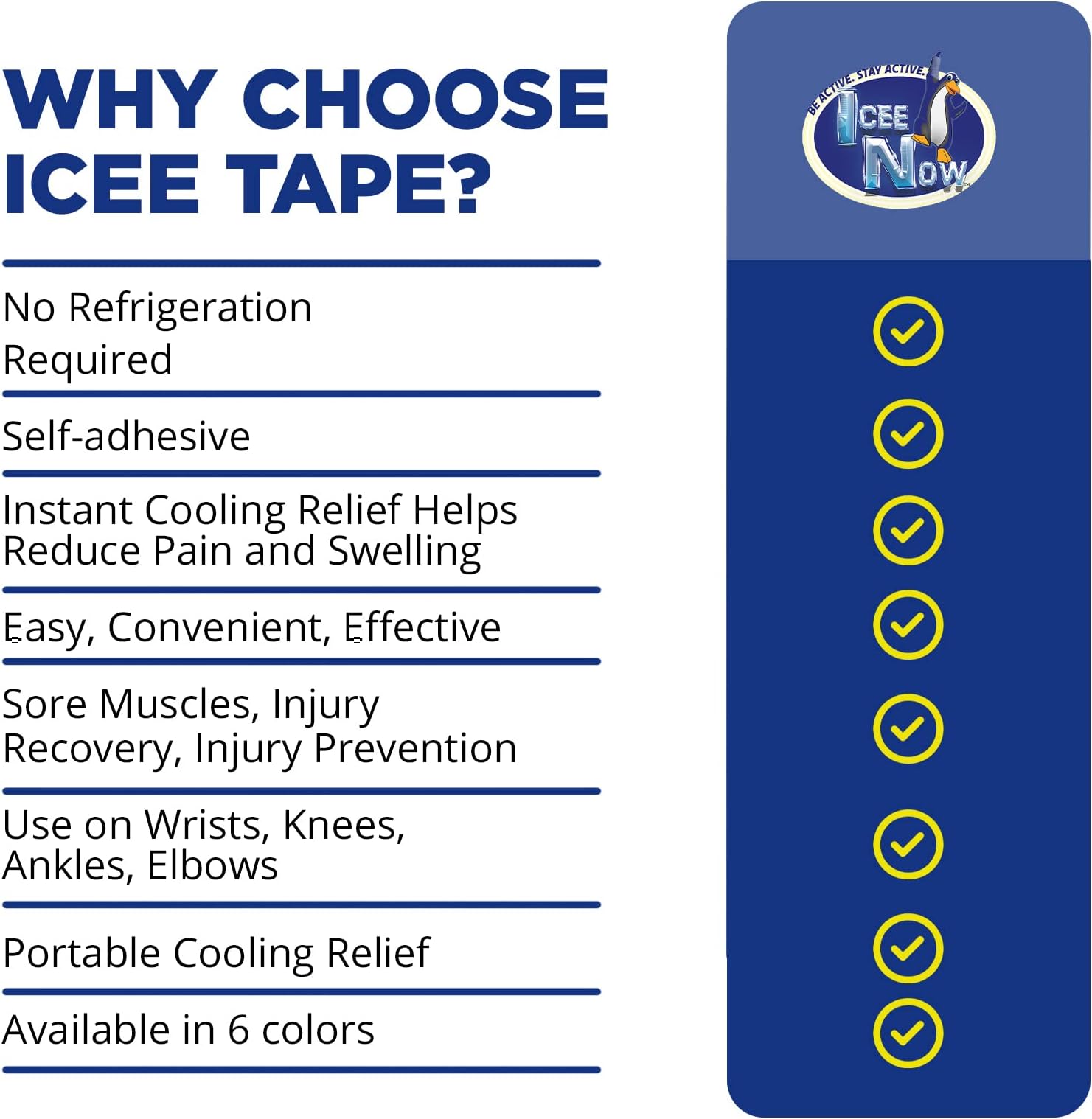 IceeNOW Cooling and Compression Tape, Self-Adhesive Ice Bandage, Instant Cooling Ice Tape, Ice Packs for Athletes and Adults, Cold Pack Muscle Recovery Solution, Dark Green