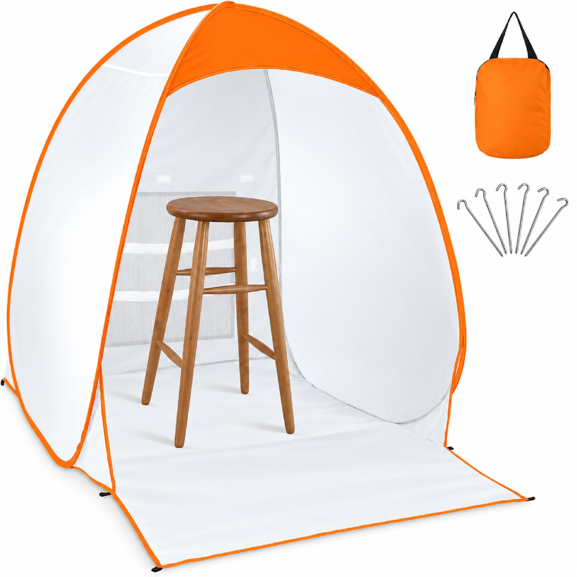 Paint Spray Booth Tent - Portable and Foldable Spray Paint Booth Tool with Vents, Tool for Small DIY Painting, Pop-up, Windproof, Easy-to-Clean Paint Station (Orange)