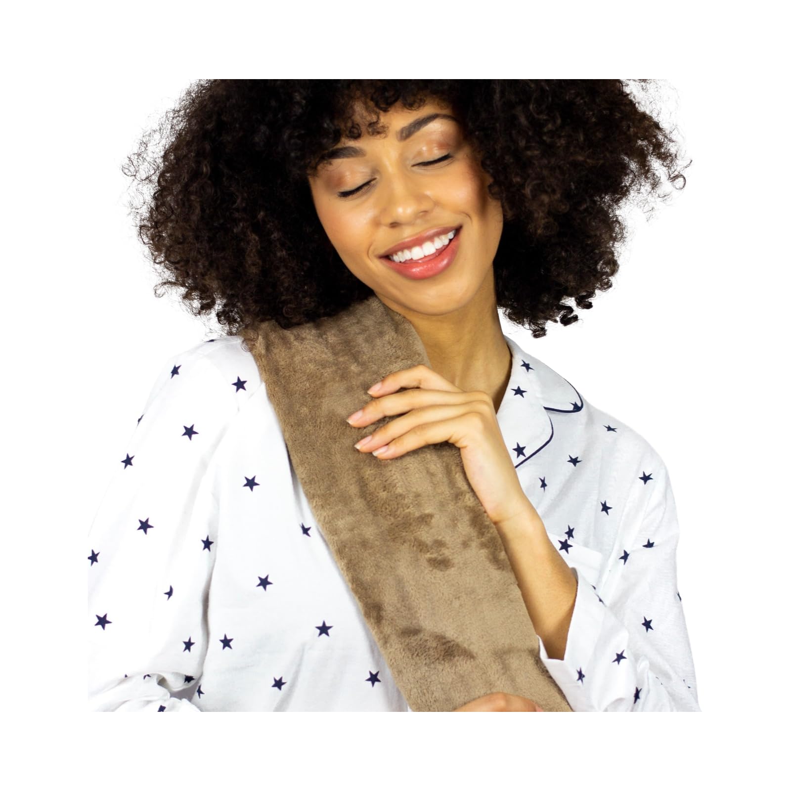 YuYu, L'originale Lunga Borsa Dell'acqua Calda Con Cinturino Rivoluzionario | Luxury Fleece Fodera, Visone | 1,5L, 81cm
