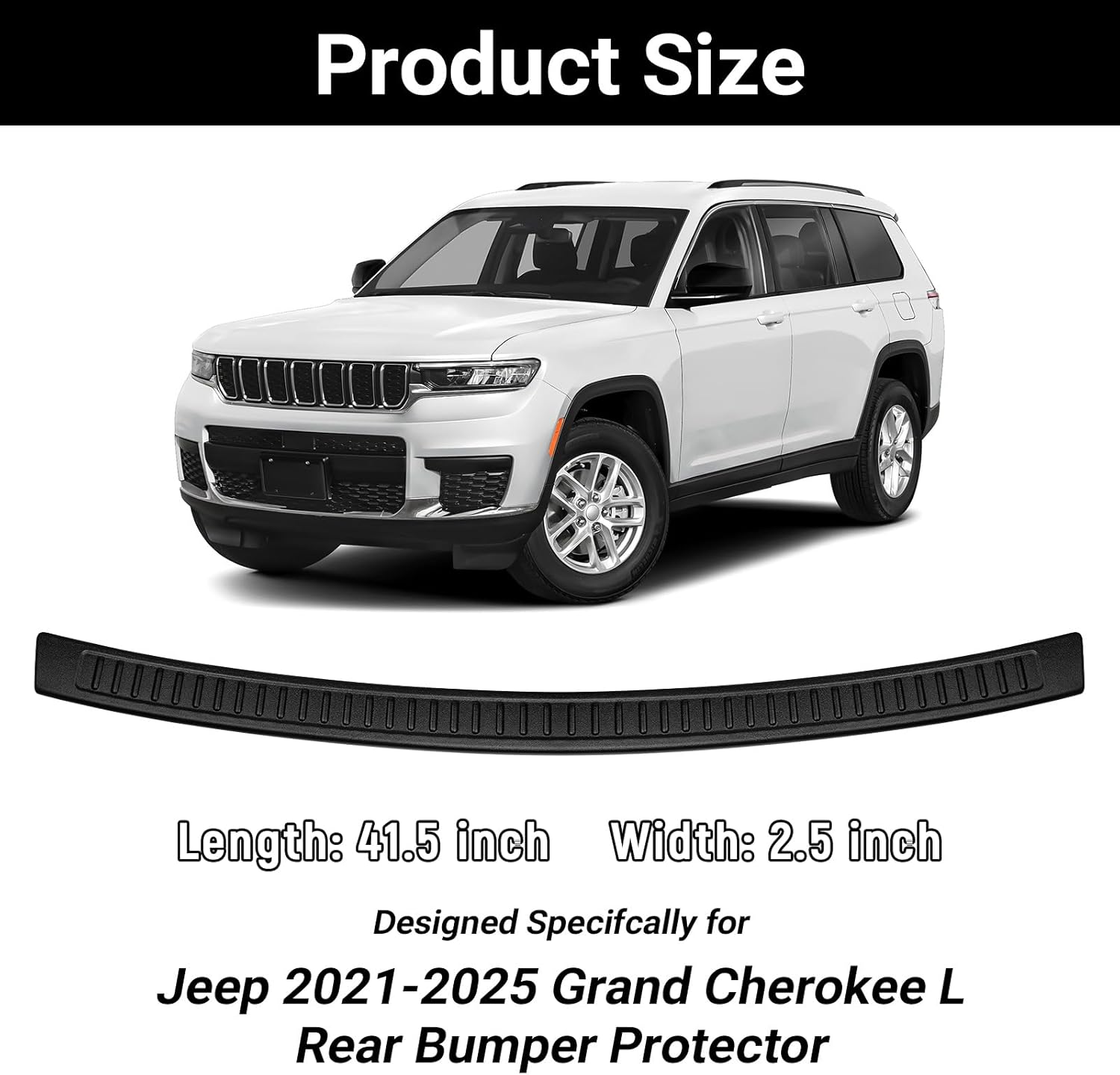 Rear Bumper Protector for Jeep 2021-2024 2025 Grand Cherokee L Car Accessories ABS Plastic Material Matte Black Resistant Trunk Door Entry Guards