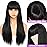 Lativ Human Hair Wigs with Bangs Straight Bang Wigs for Black Women Human Hair 150% Density Brazilian Glueless None Lace Front Wig Human Hair Natural Color(22 Inch, Straight)