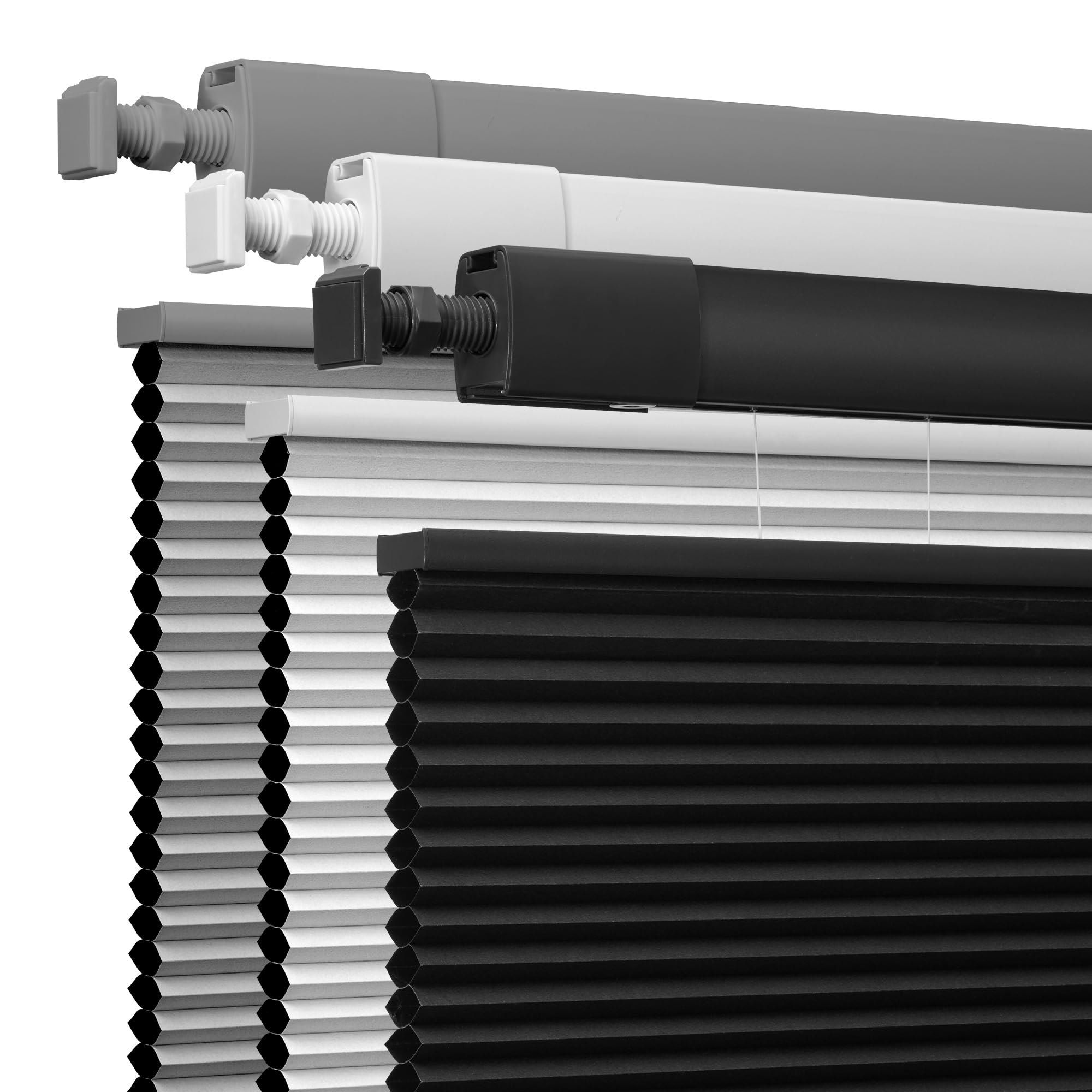 boolegon no drill no tools cellular shades top down bottom up honeycomb blinds blackout cordless window blinds easy to install cellular shade for windows,blackout-black,custom size