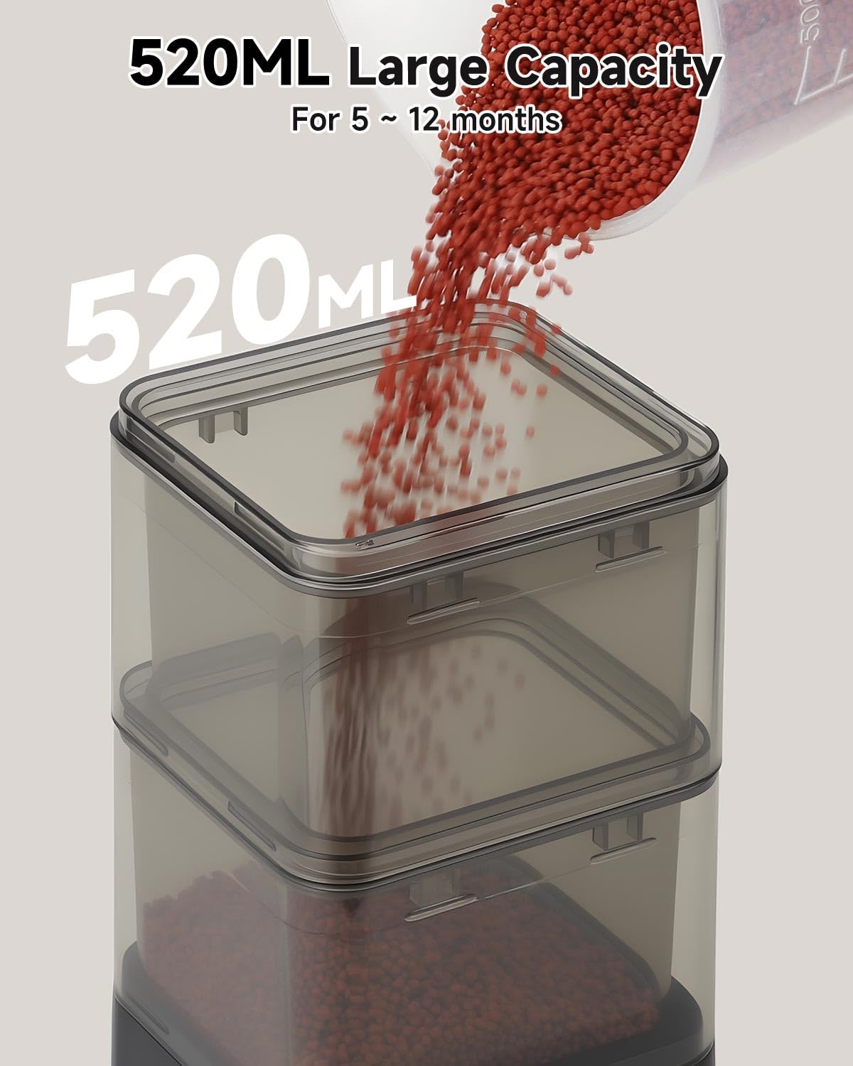 fishkeeper Mangiatoia automatica per acquario con tre modalità di alimentazione a tempo, 520 ml, per l'alimentazione automatica di acquari in vacanza, automatico per pesci