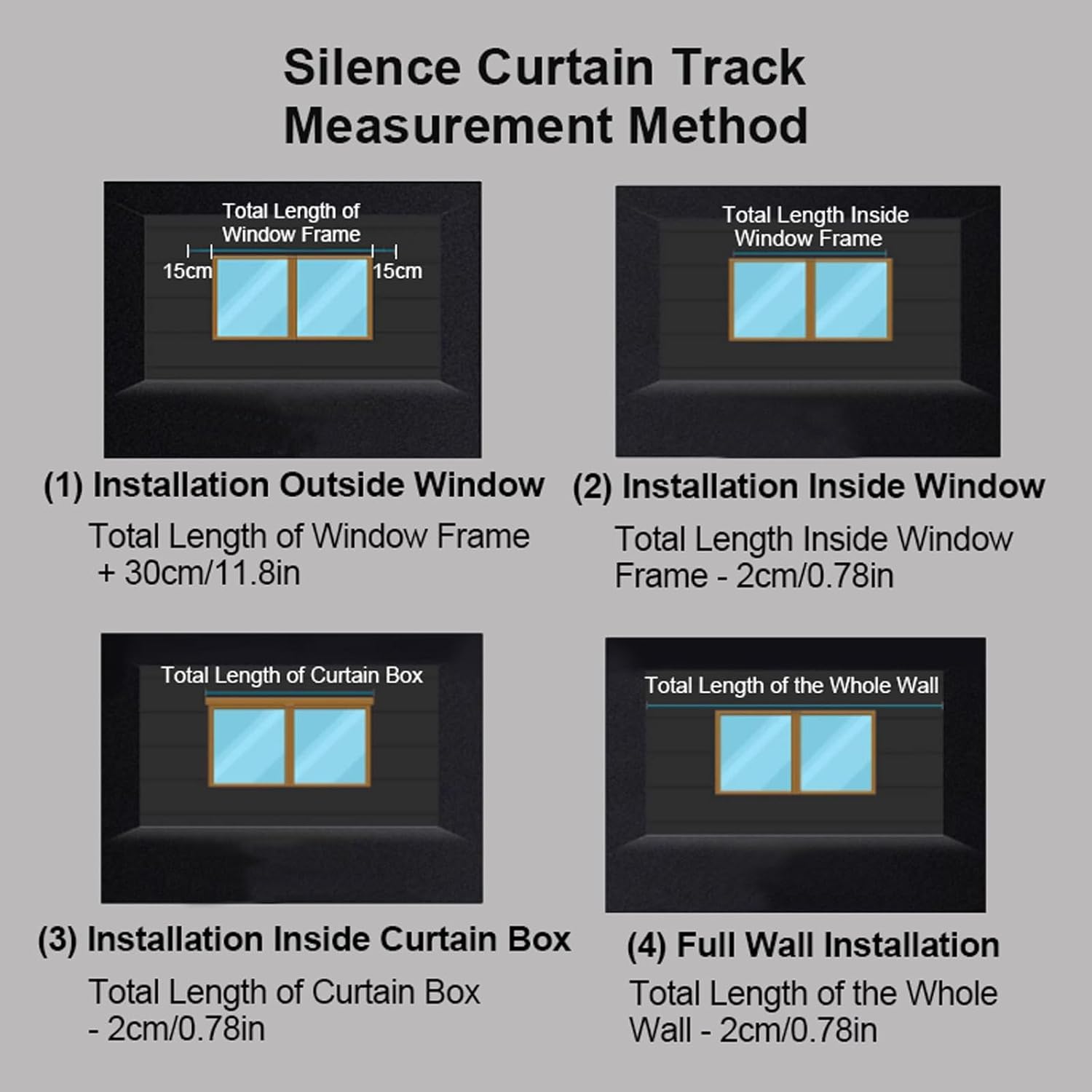 Ceiling Curtain Track Aluminum Heavy-Duty Curtains Rails Room Divider Curtain Rod for Windows Living Room Bathroom Bedroom(White,300cm(2 * 150cm))