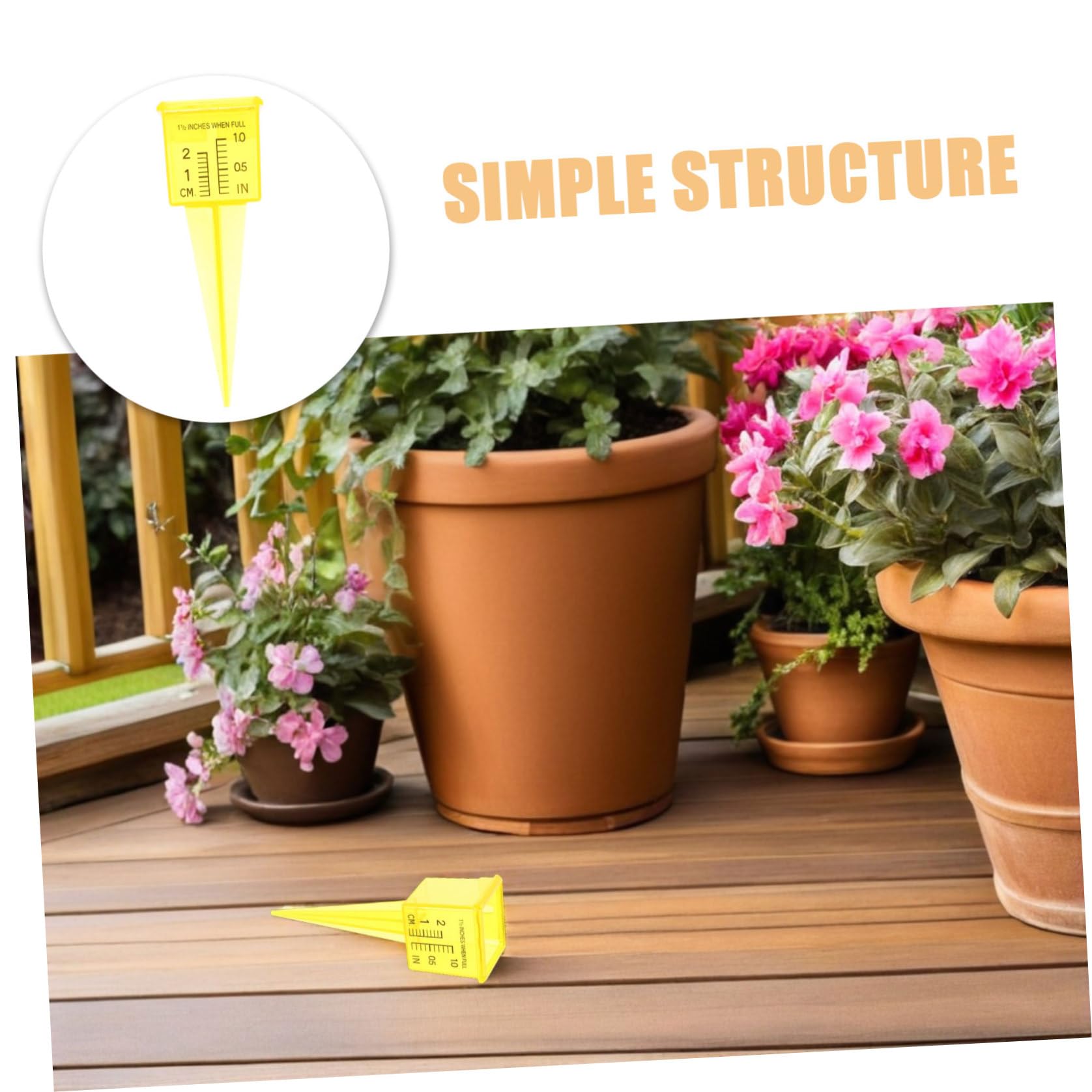 Alasum 20 Pezzi Pluviometro per Prato e Giardino in Plastica Giallo da 1,5 Pollici, Strumento Portatile per Misurazione Acqua Irrigatore, per Cortile e Uso Esterno