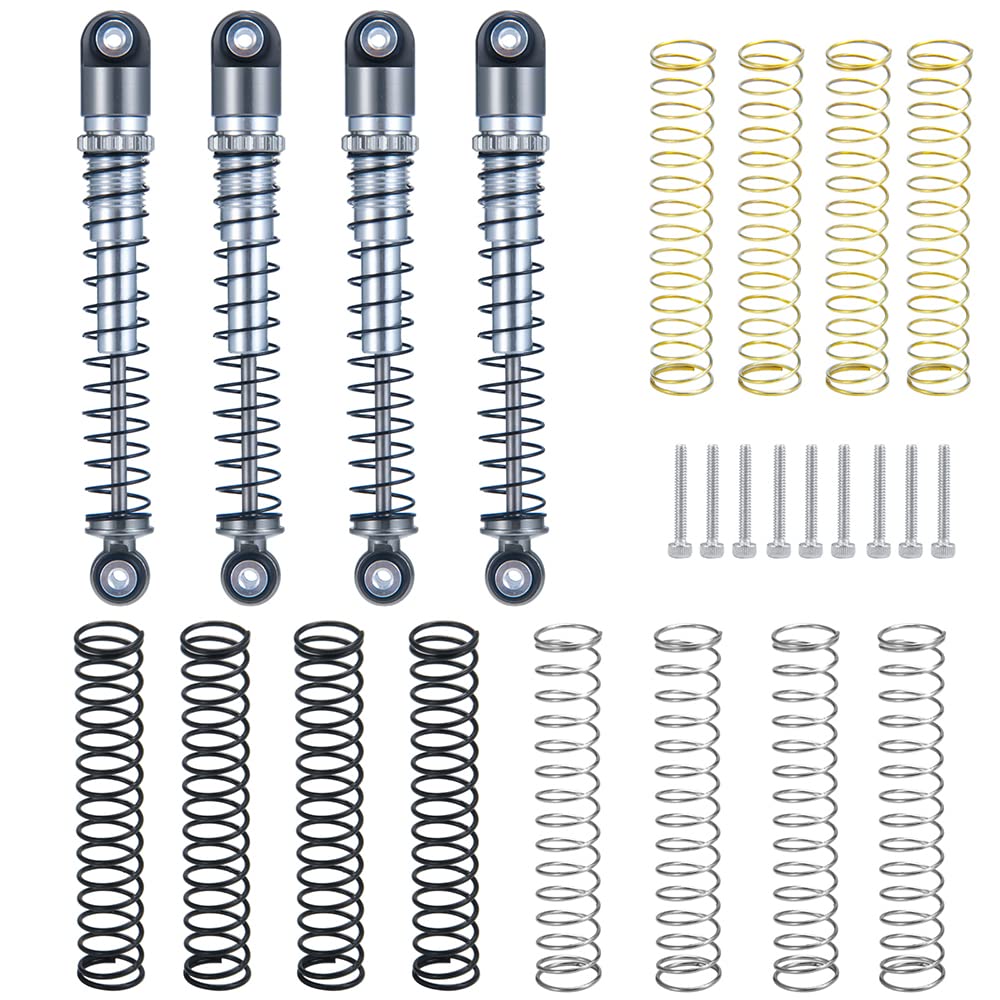 ZuoLan 1/24 RC Car Shocks 48mm Adjustable Absorber Damper for 1/24 Axial SCX24 AXI90081 Deadbolt AXI00001/AXI00006 RC Crawler Car Upgrades (Grey)