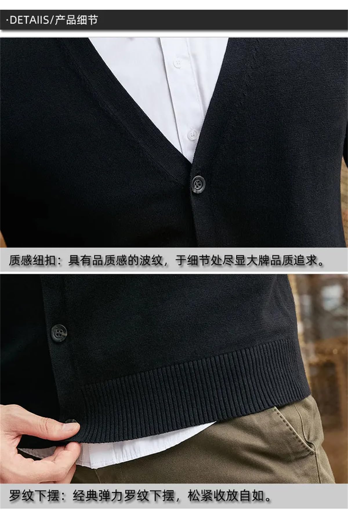 Dcvmvmn Cardigan da uomo in maglia di cotone primaverile Slim versione a maniche lunghe con scollo a V maglione casual cappotto